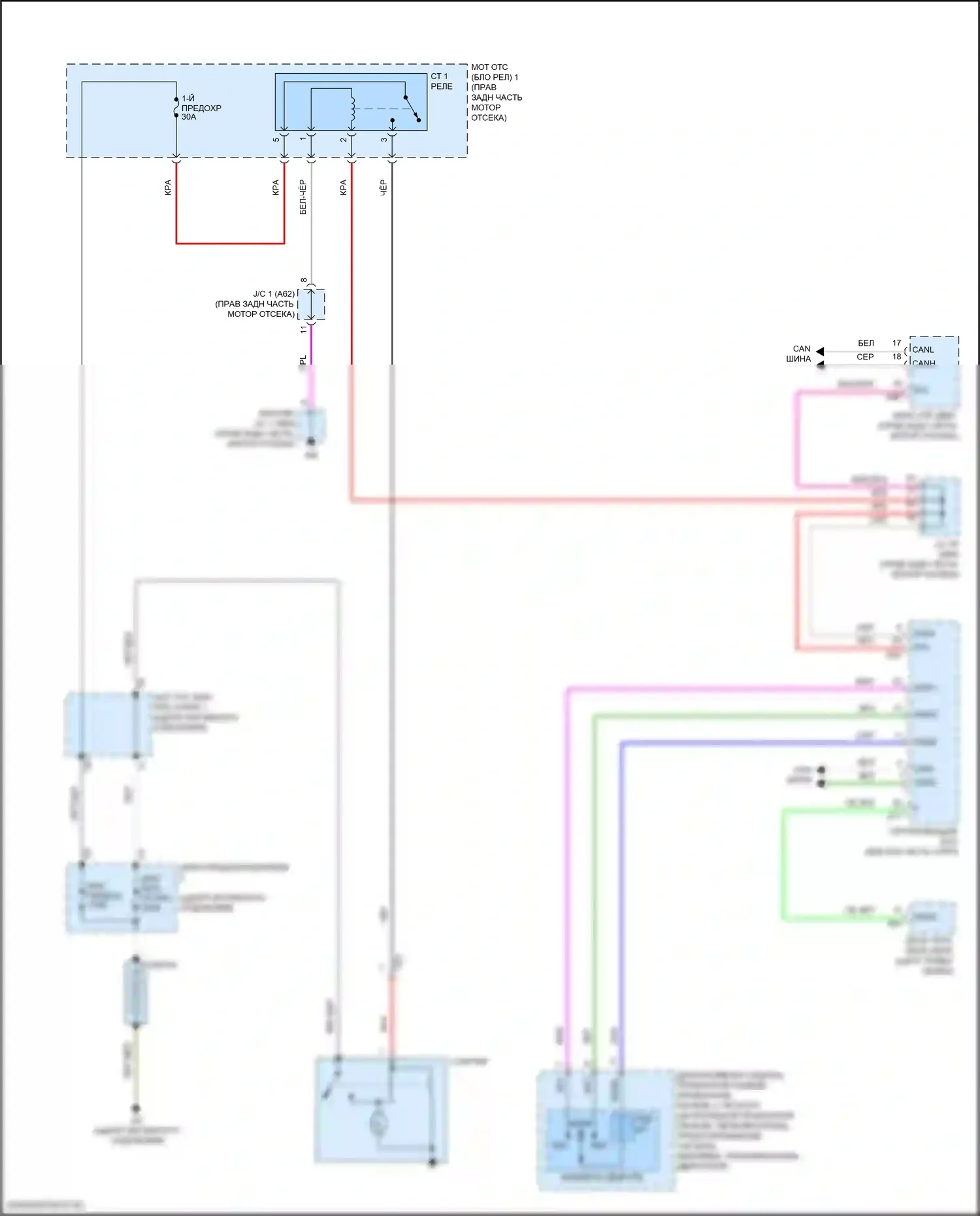 LS Lexus V рестайлинг (2021-2024): Электросхема стартера 