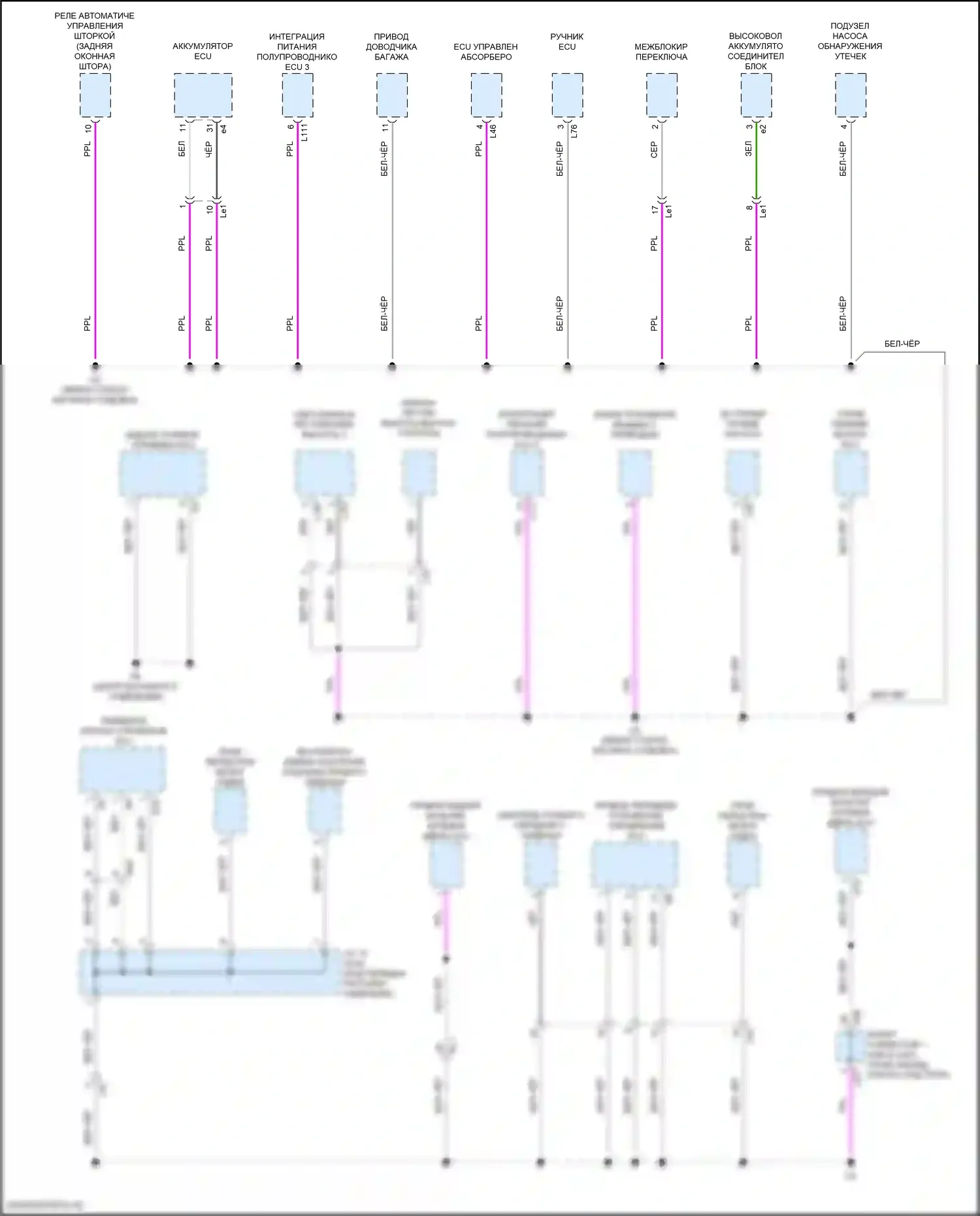 LS Lexus V рестайлинг (2021-2024): Электросхема распределения массы (10 из 10) 