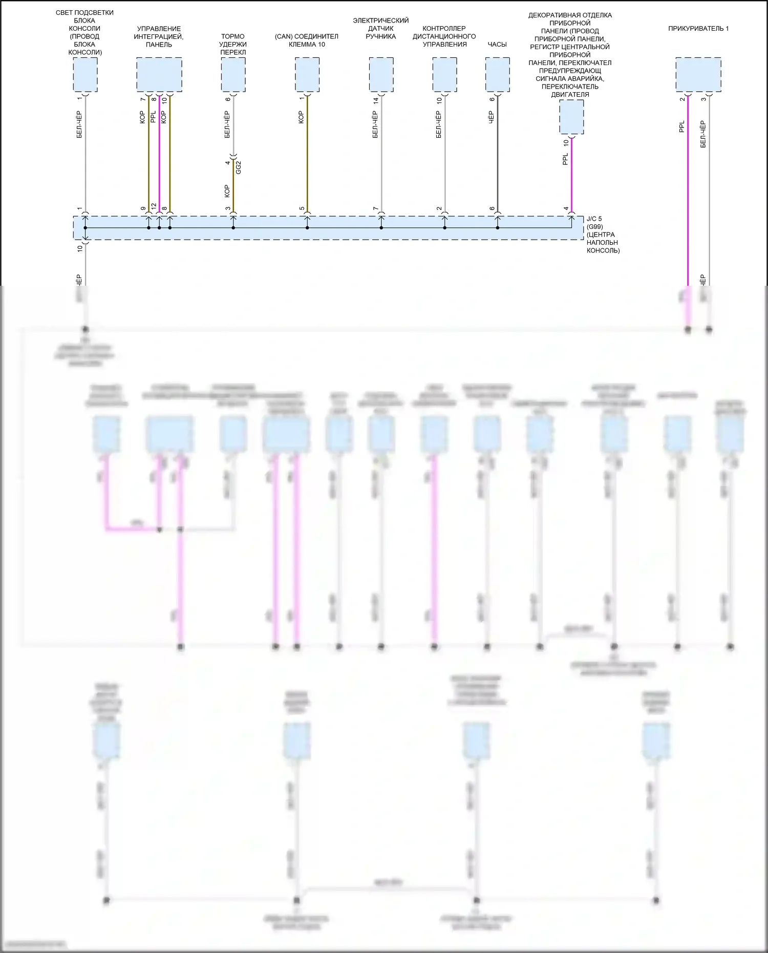 LS Lexus V рестайлинг (2021-2024): Электросхема точек подключения масс (5 из 9) 
