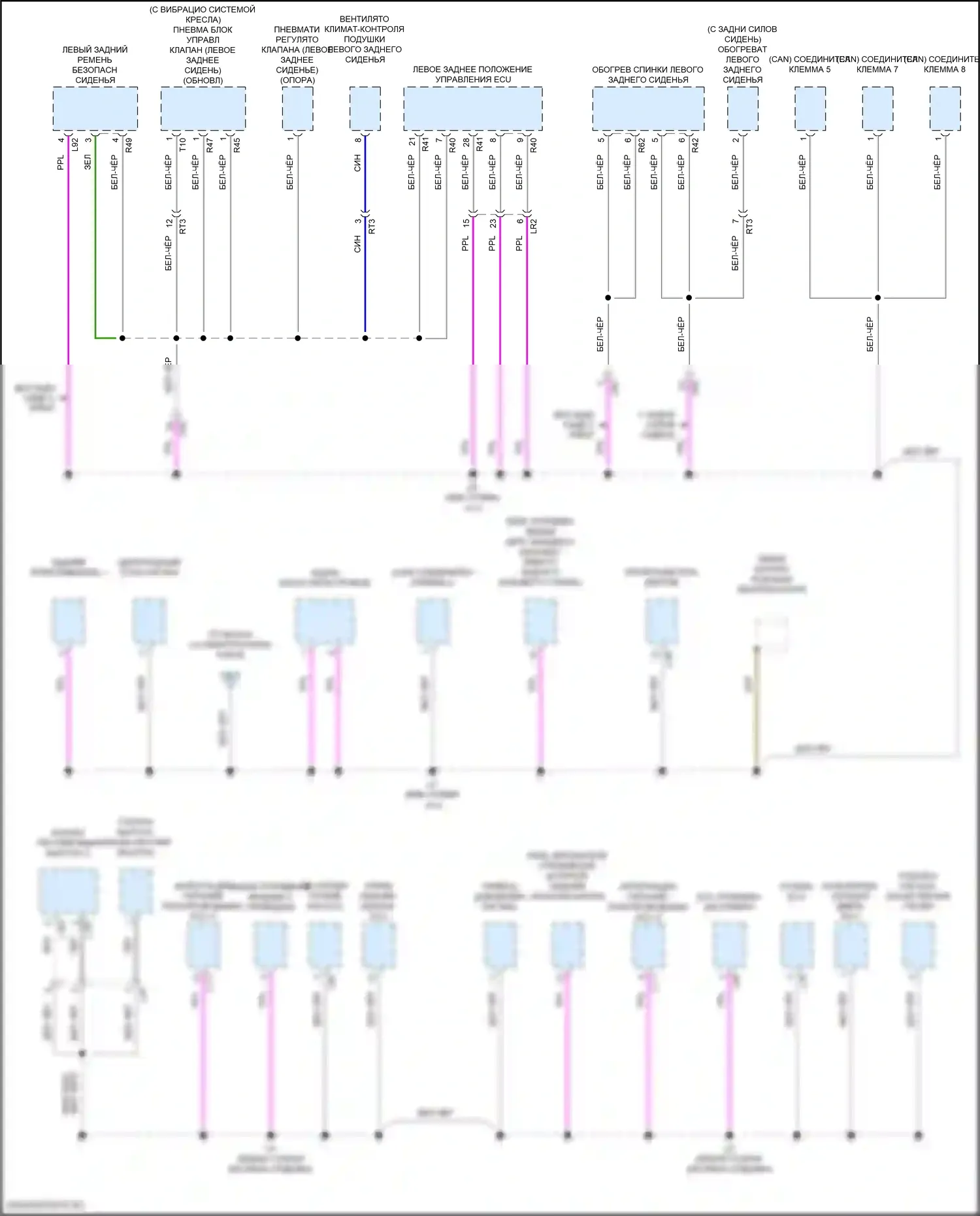 LS Lexus V рестайлинг (2021-2024): Электросхема точек подключения масс (7 из 9) 