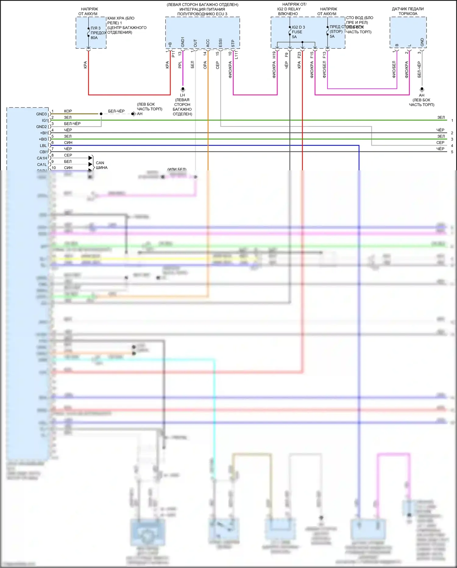 LS Lexus V (2017-2021): Антиблокировочная система abs электросхема (1 из 5) 