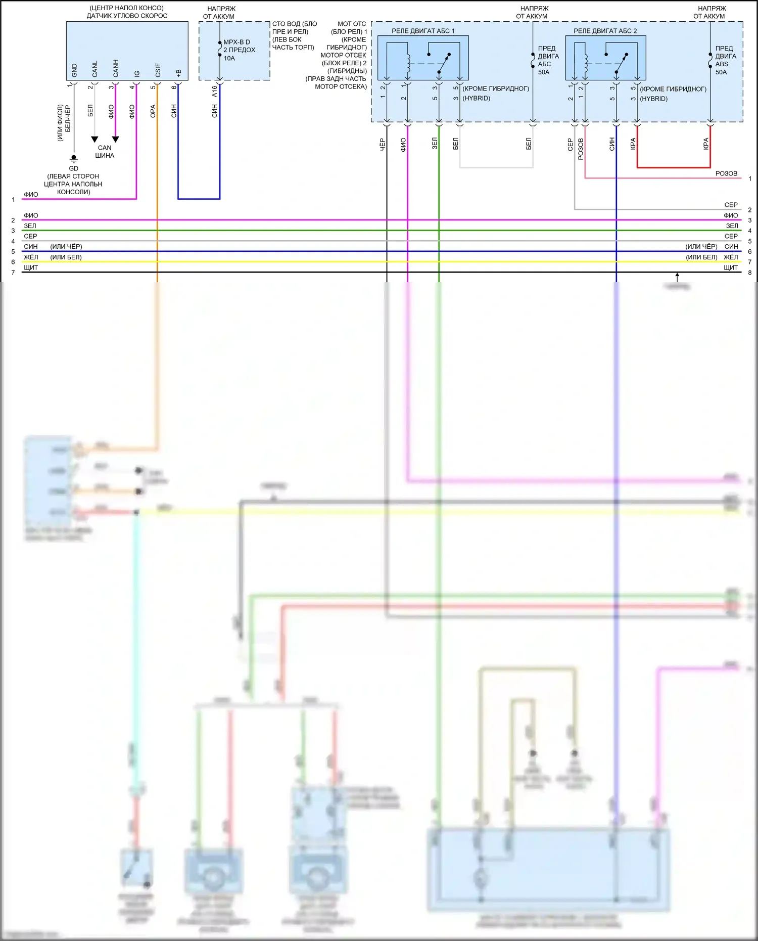 LS Lexus V (2017-2021): Антиблокировочная система abs электросхема (4 из 5) 