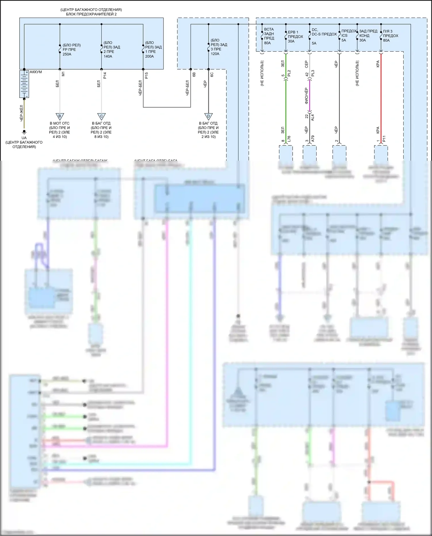 LS Lexus V (2017-2021): Электросхема блока предохранителей реле (1 из 10) 