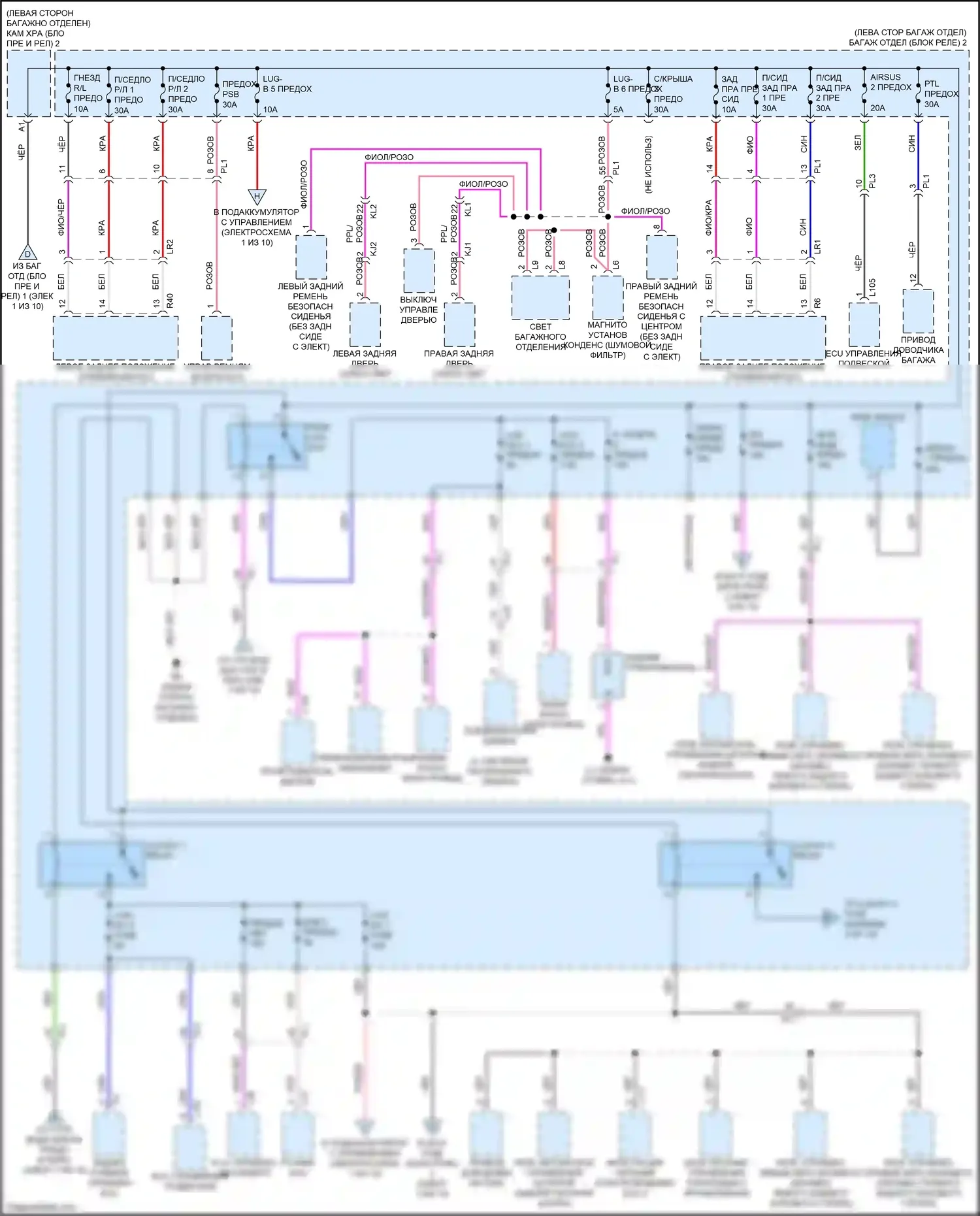 LS Lexus V (2017-2021): Электросхема блока предохранителей реле (2 из 10) 