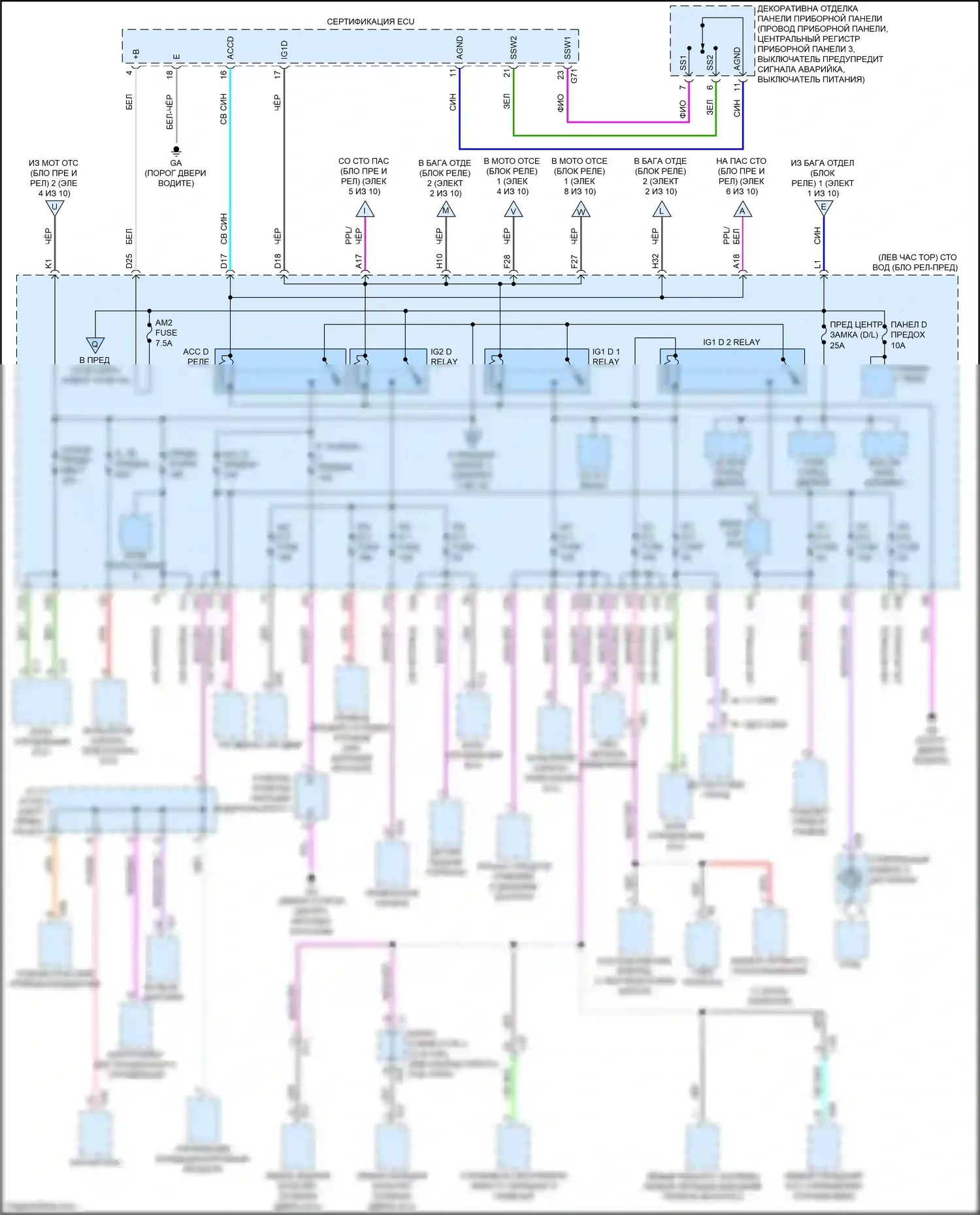 LS Lexus V (2017-2021): Электросхема блока предохранителей реле (7 из 10) 