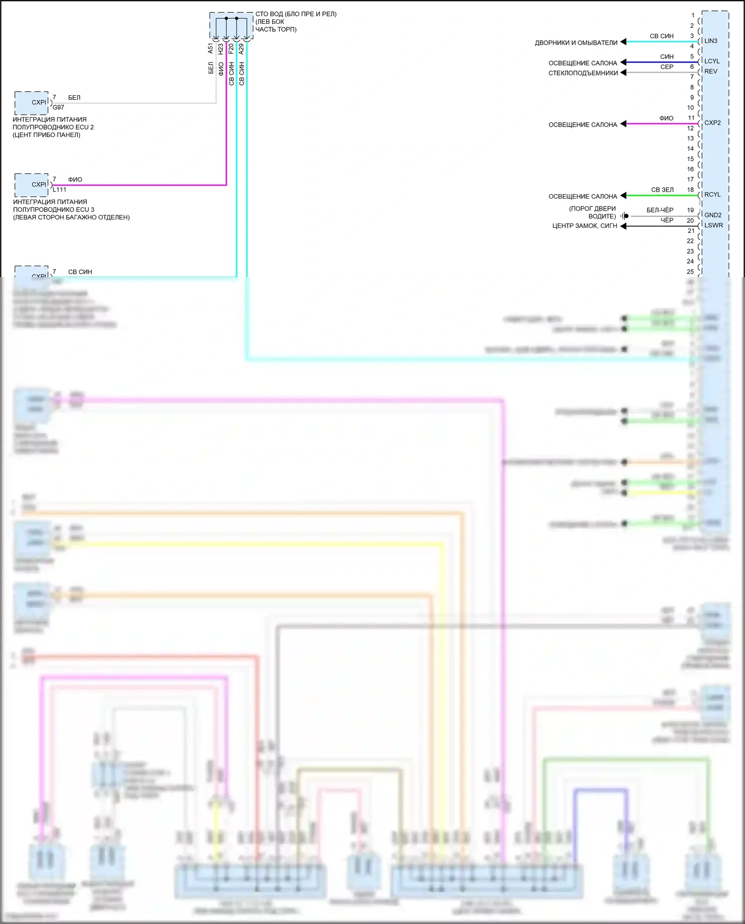 LS Lexus V (2017-2021): Электросхема эбу кузова (2 из 2) 