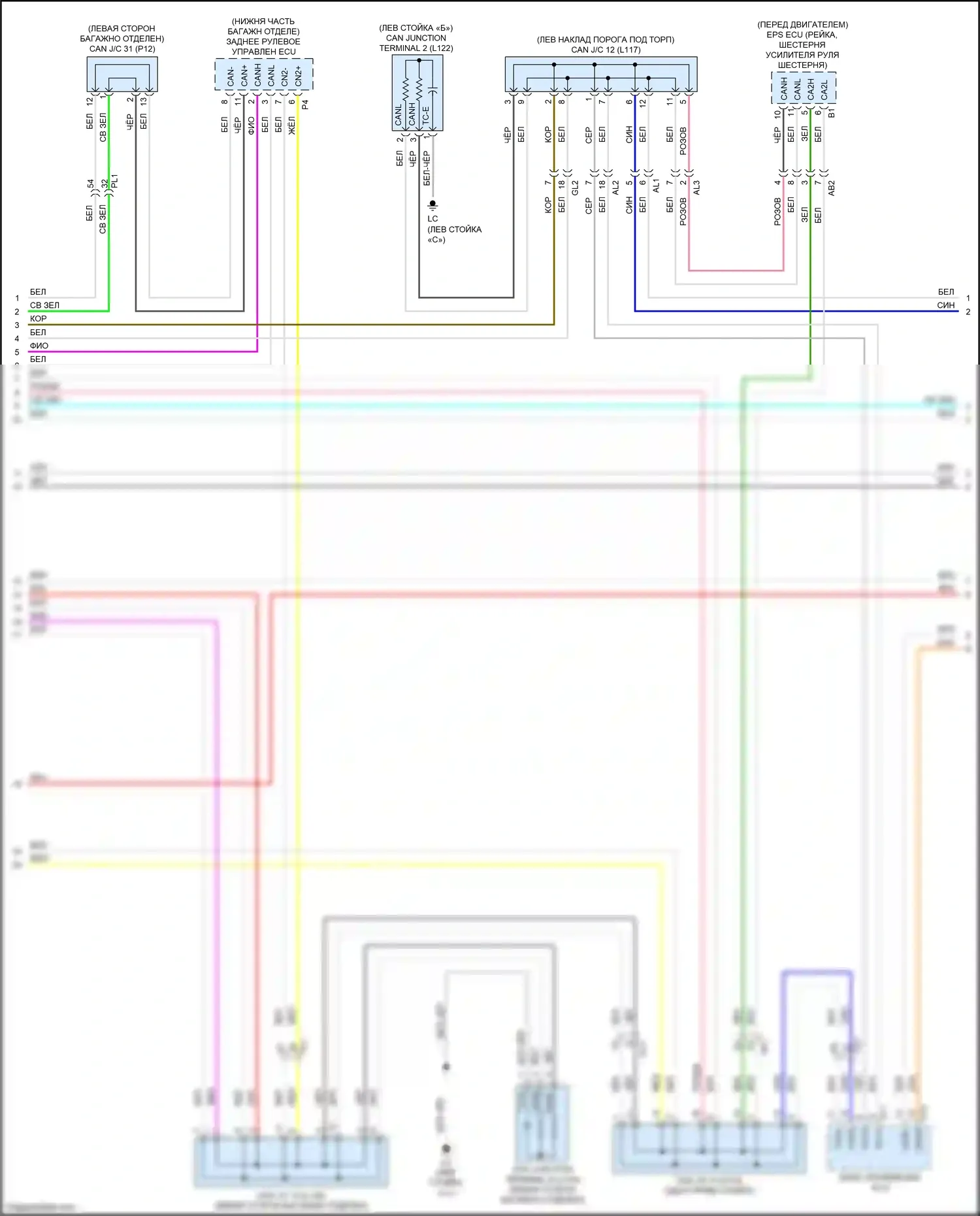 LS Lexus V (2017-2021): Can шина электросхема (8 из 9) 