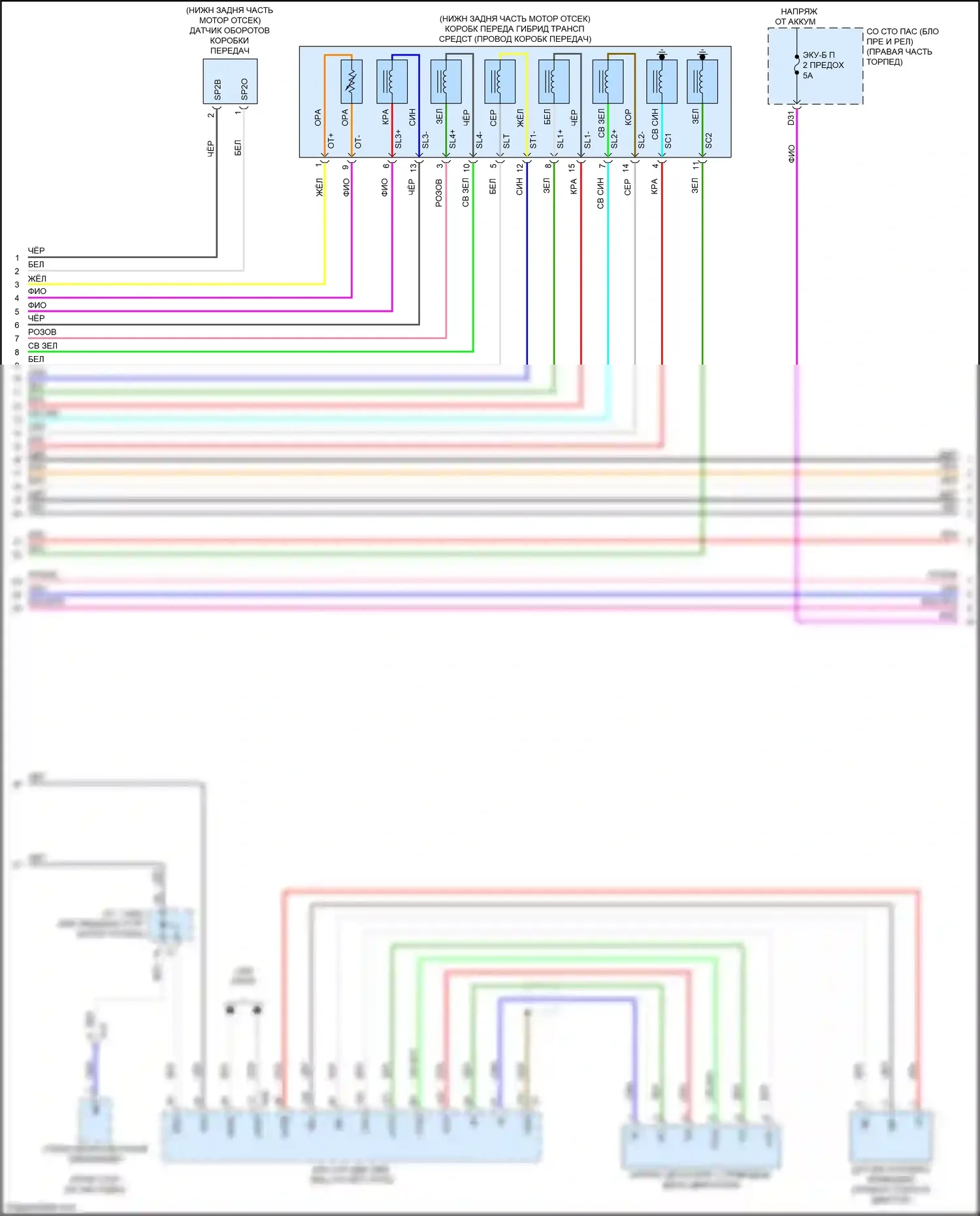 LS Lexus V (2017-2021): Электросхема двигатель 3.5л гибрид, электросхема гибридной системы (4 из 9) 