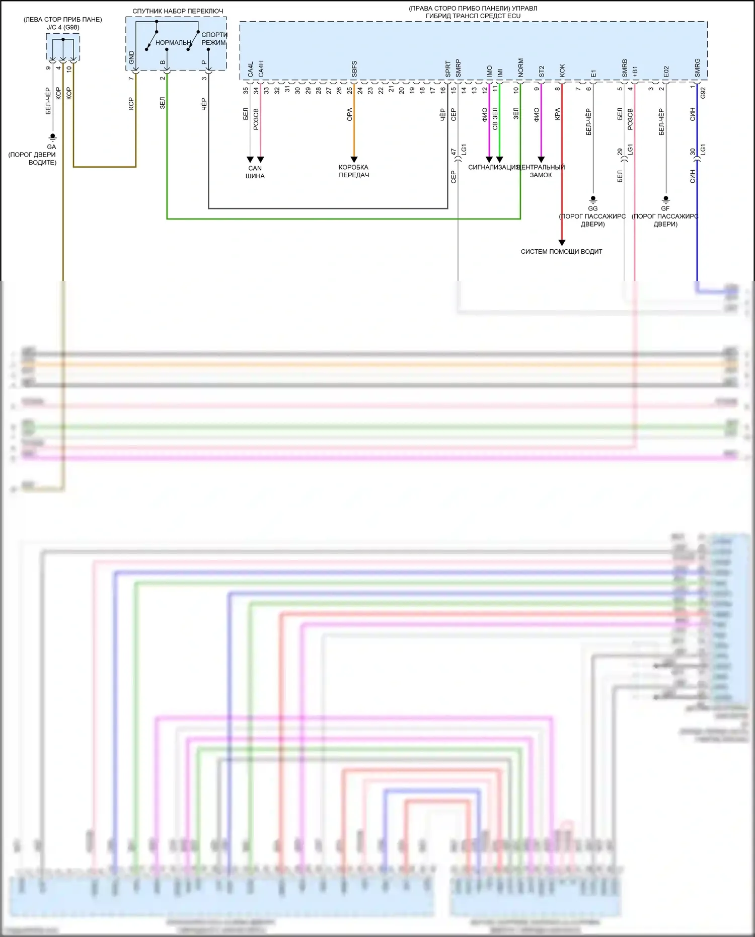 LS Lexus V (2017-2021): Электросхема двигатель 3.5л гибрид, электросхема гибридной системы (8 из 9) 