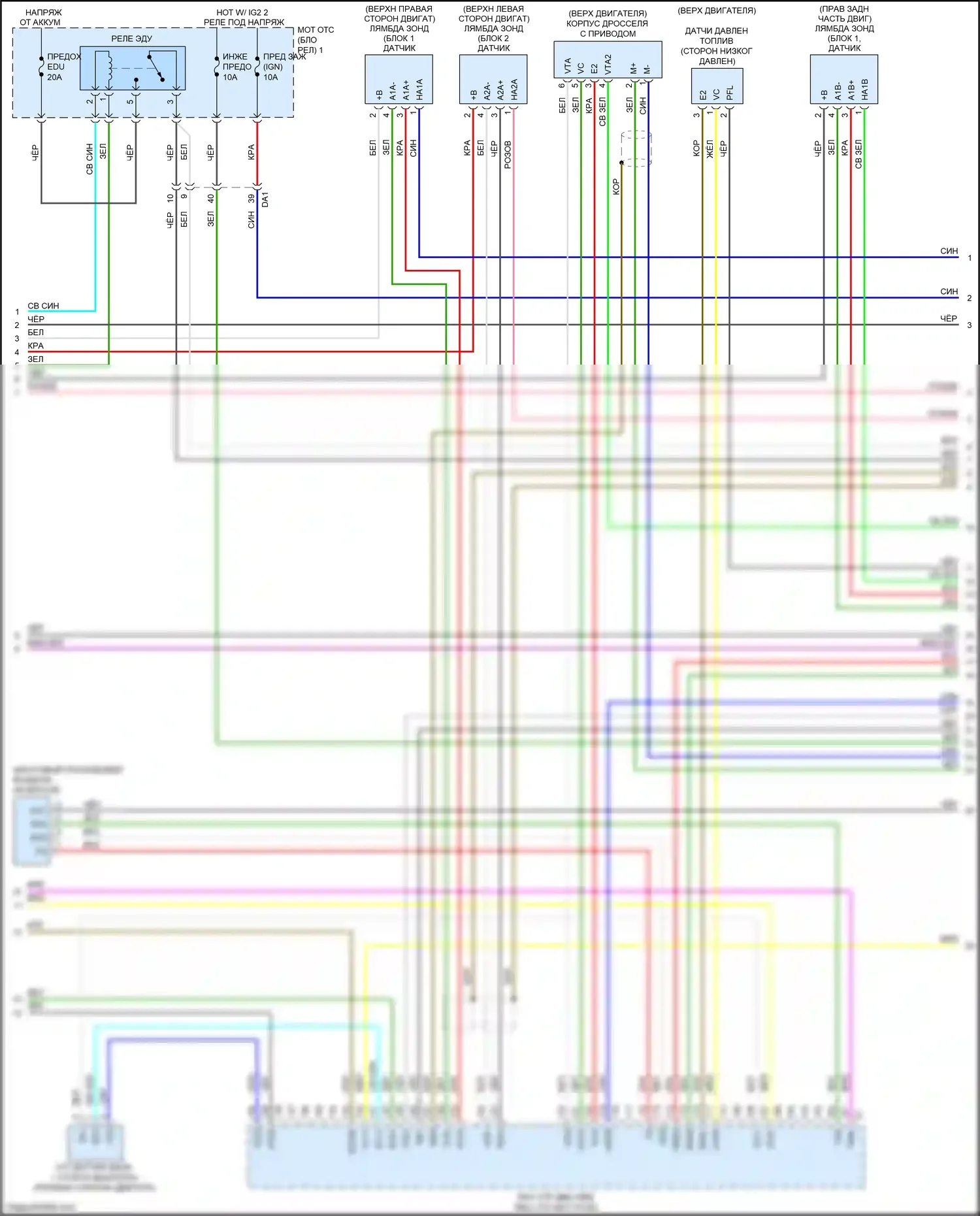 LS Lexus V (2017-2021): Электросхема двигатель 3.5л гибрид, электросхема органов управления двигателем (3 из 6) 