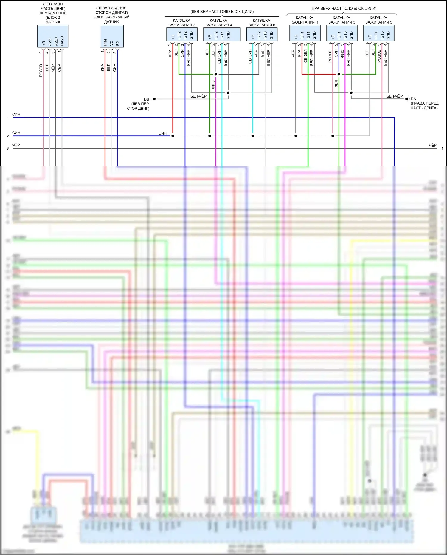 LS Lexus V (2017-2021): Электросхема двигатель 3.5л гибрид, электросхема органов управления двигателем (4 из 6) 