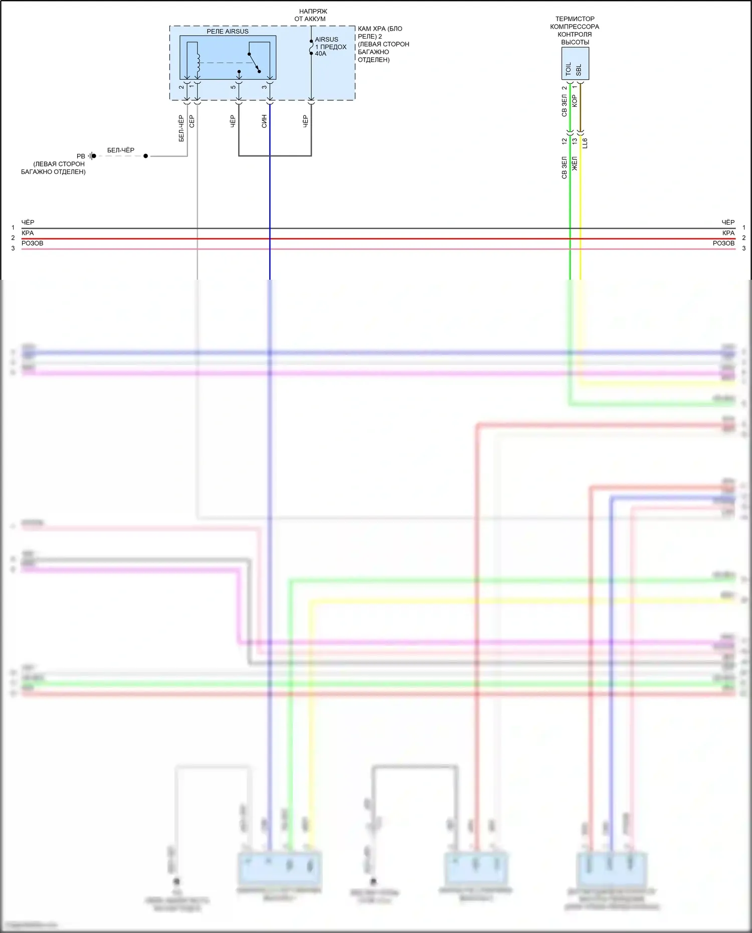 LS Lexus V (2017-2021): Электросхема адаптивной регулируемой подвески (3 из 4) 