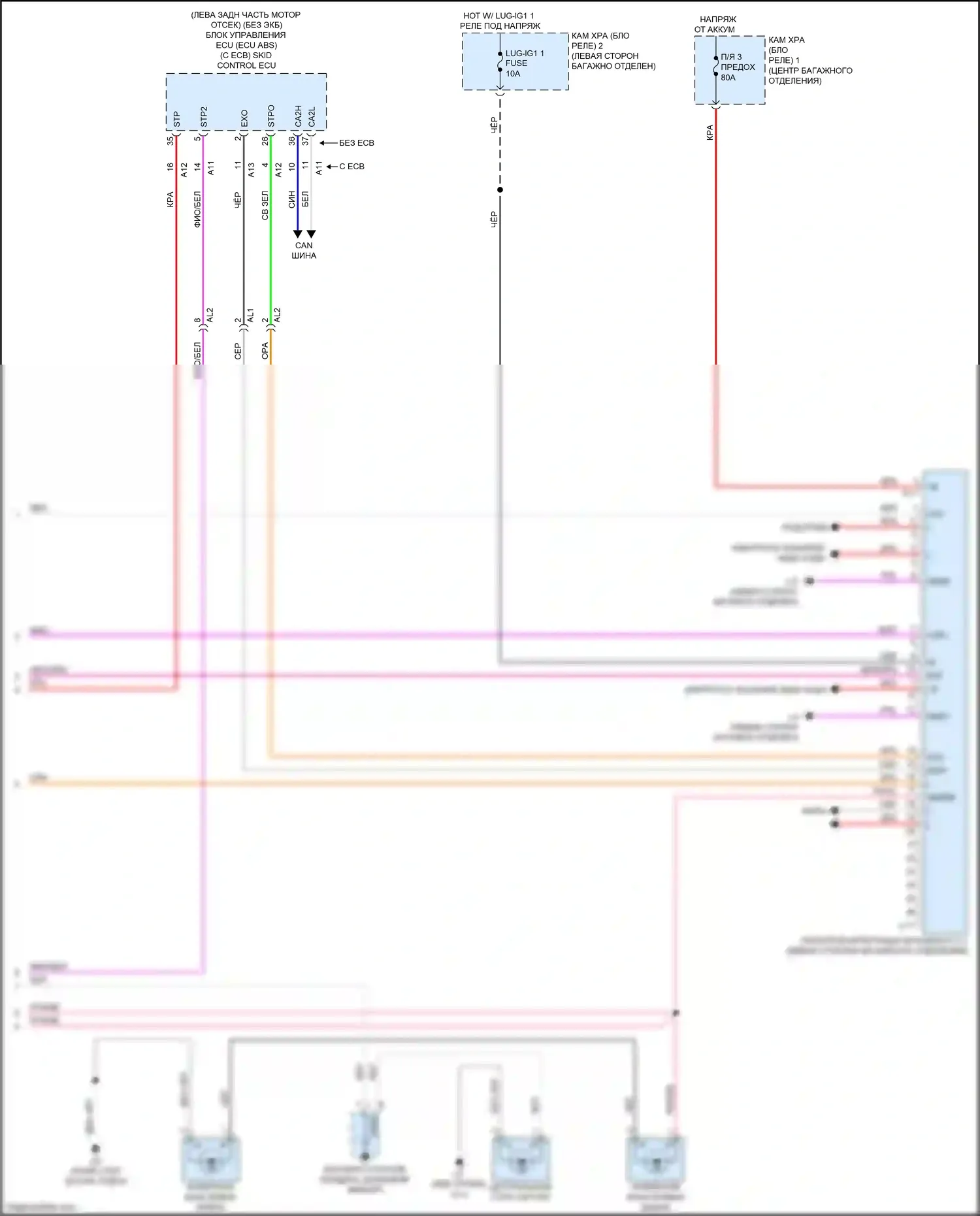 LS Lexus V (2017-2021): Электросхема фар и фонарей (5 из 5) 