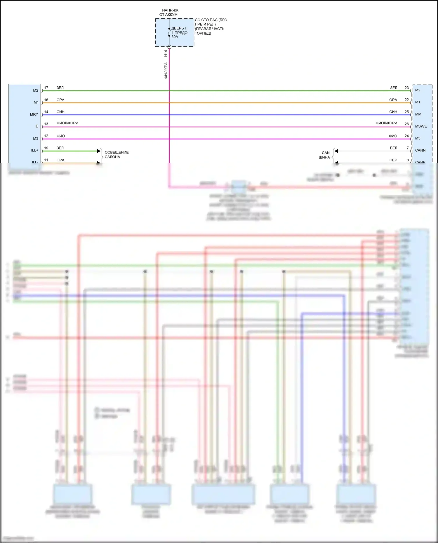 LS Lexus V (2017-2021): Электросхема памяти заднего сиденья (5 из 5) 