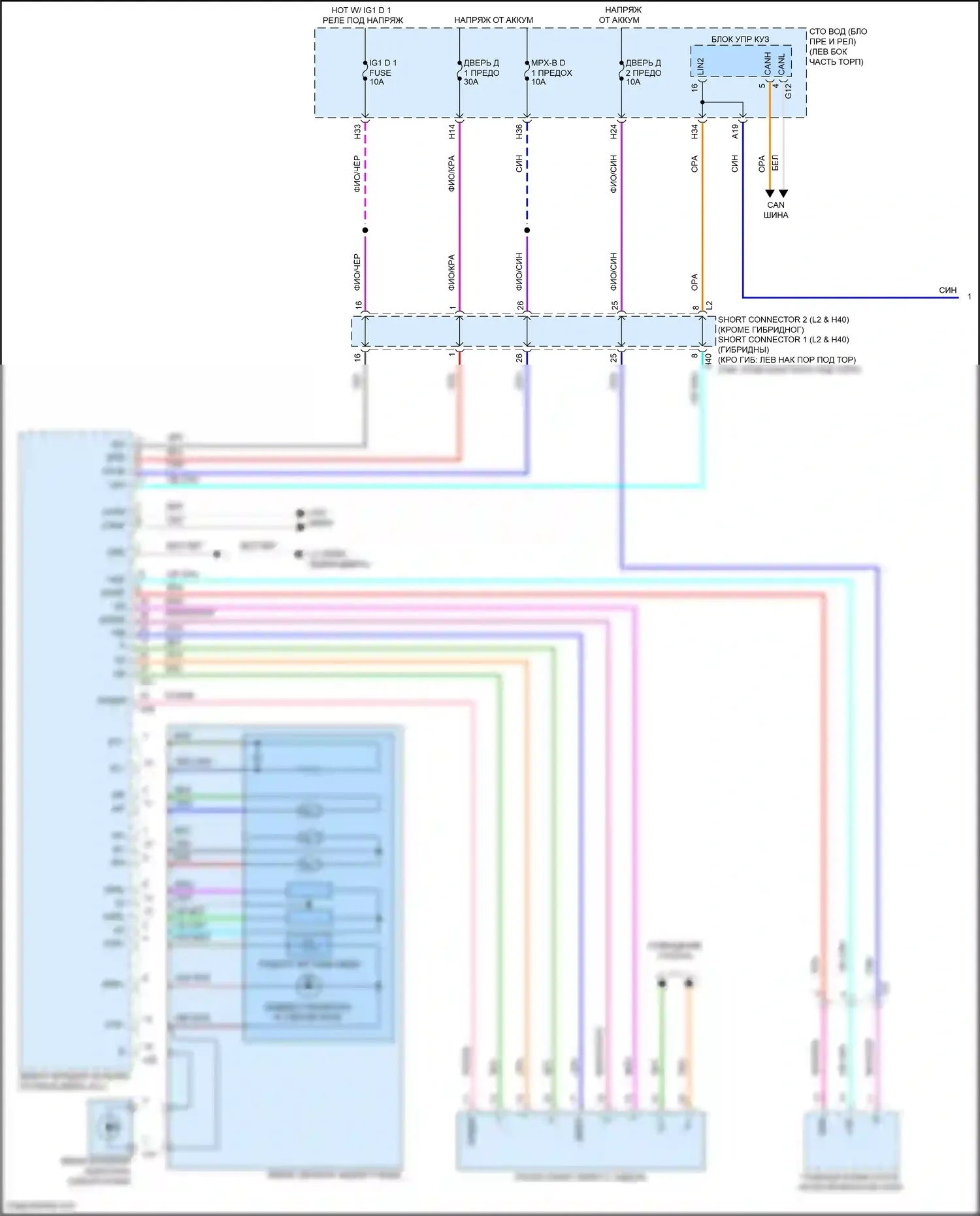 LS Lexus V (2017-2021): Электросхема памяти зеркал (1 из 2) 