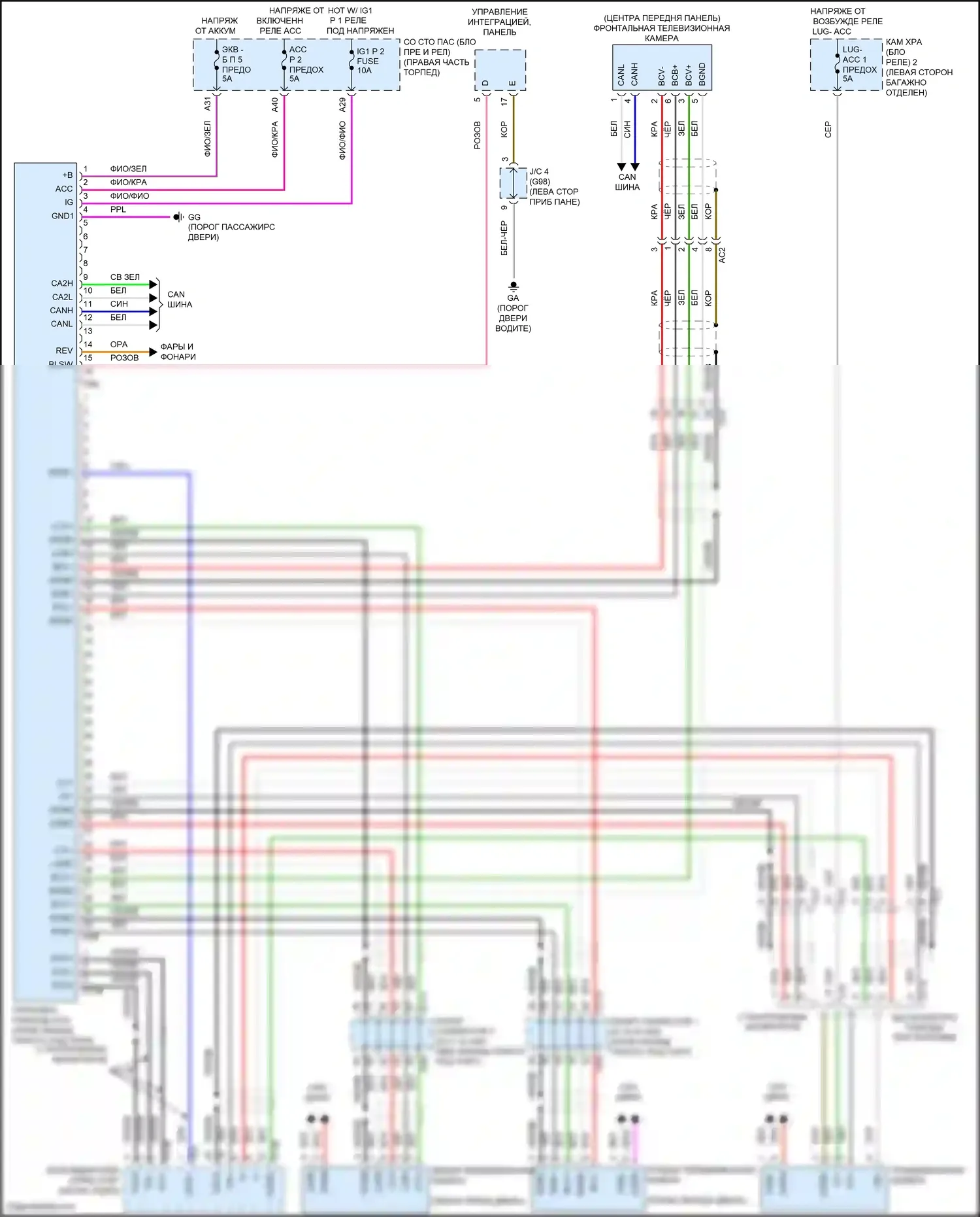 LS Lexus V (2017-2021): Электросхема парктроника 