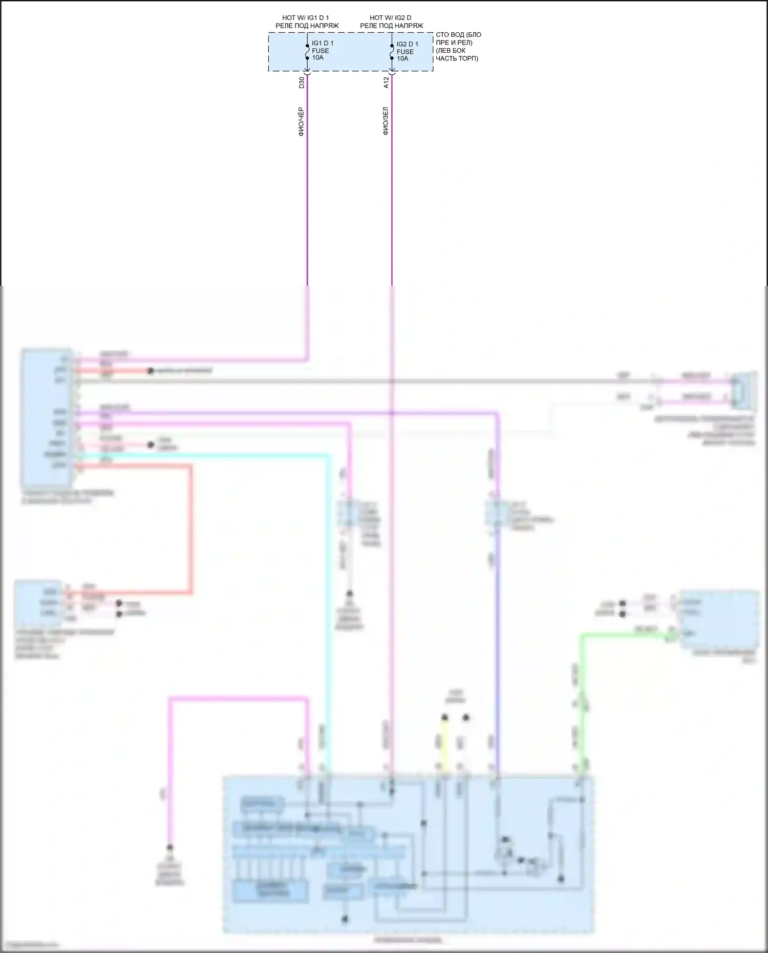 LS Lexus V (2017-2021): Электросхема уведомления о приближении транспортного средства 