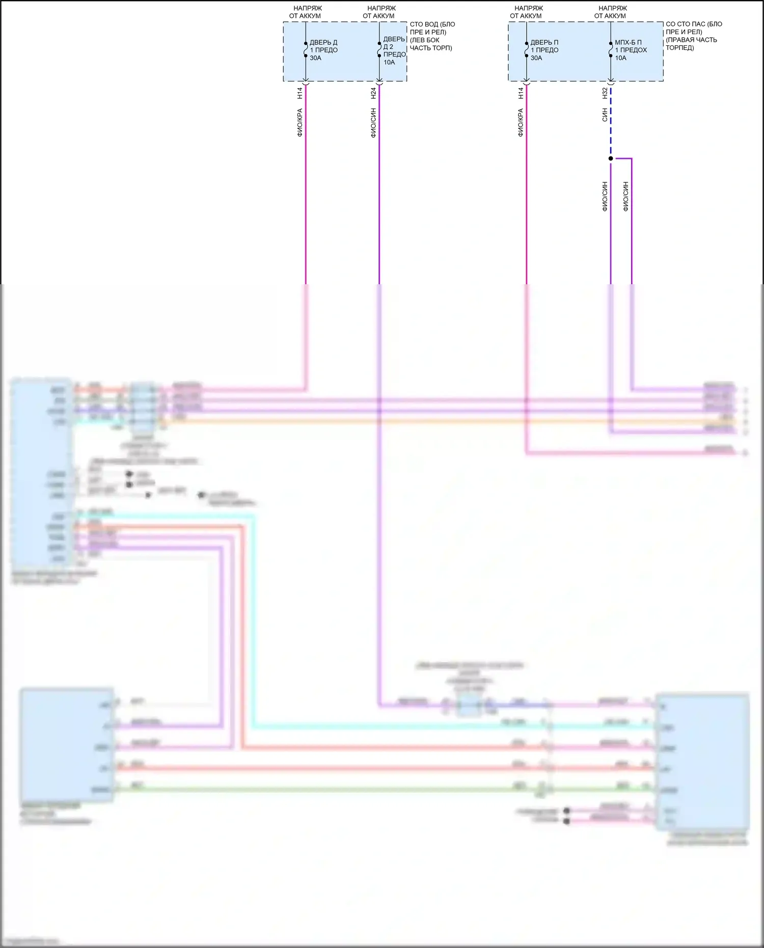 LS Lexus V (2017-2021): Электросхема стеклоподъемников (1 из 3) 