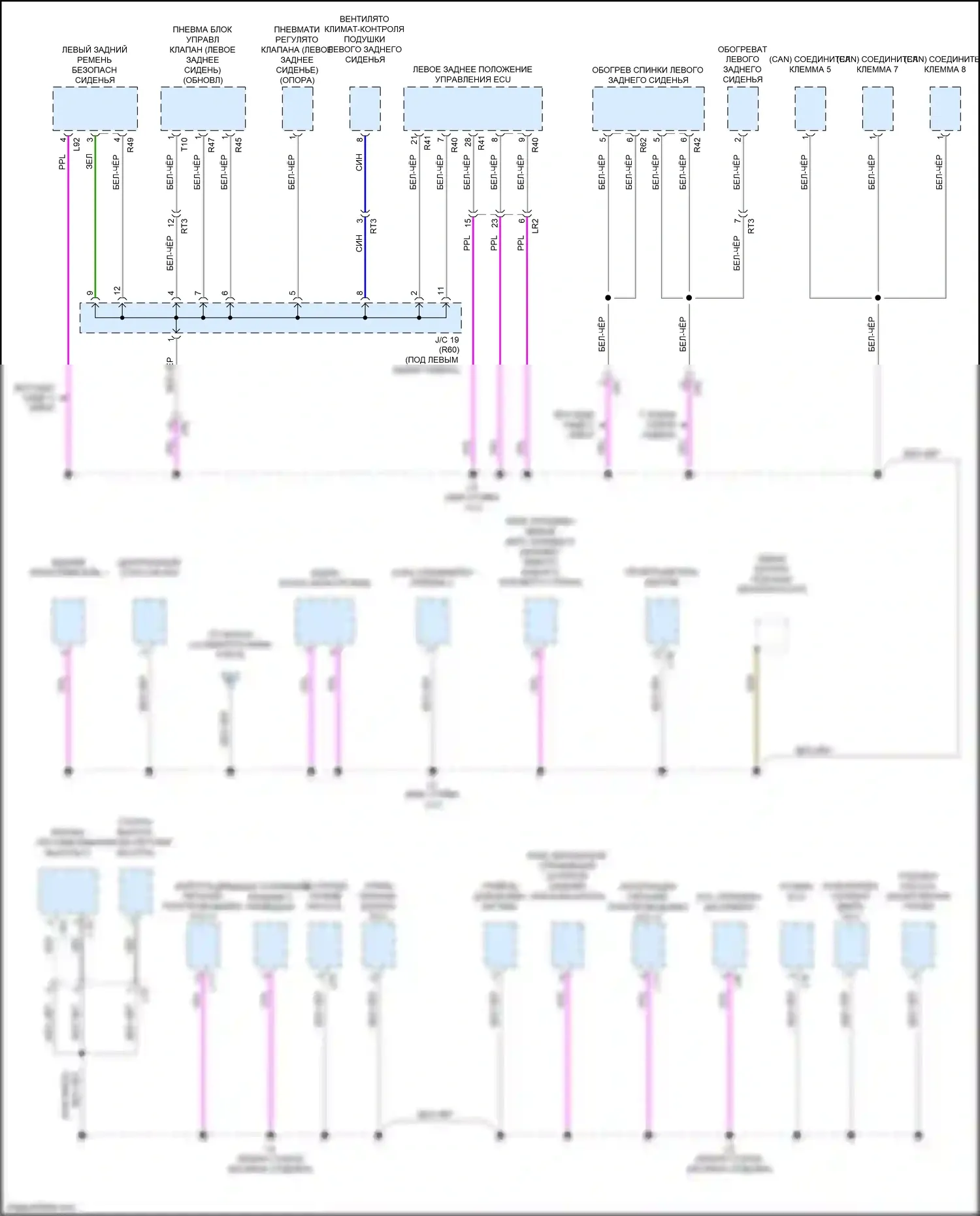 LS Lexus V (2017-2021): Электросхема точек подключения масс (7 из 9) 