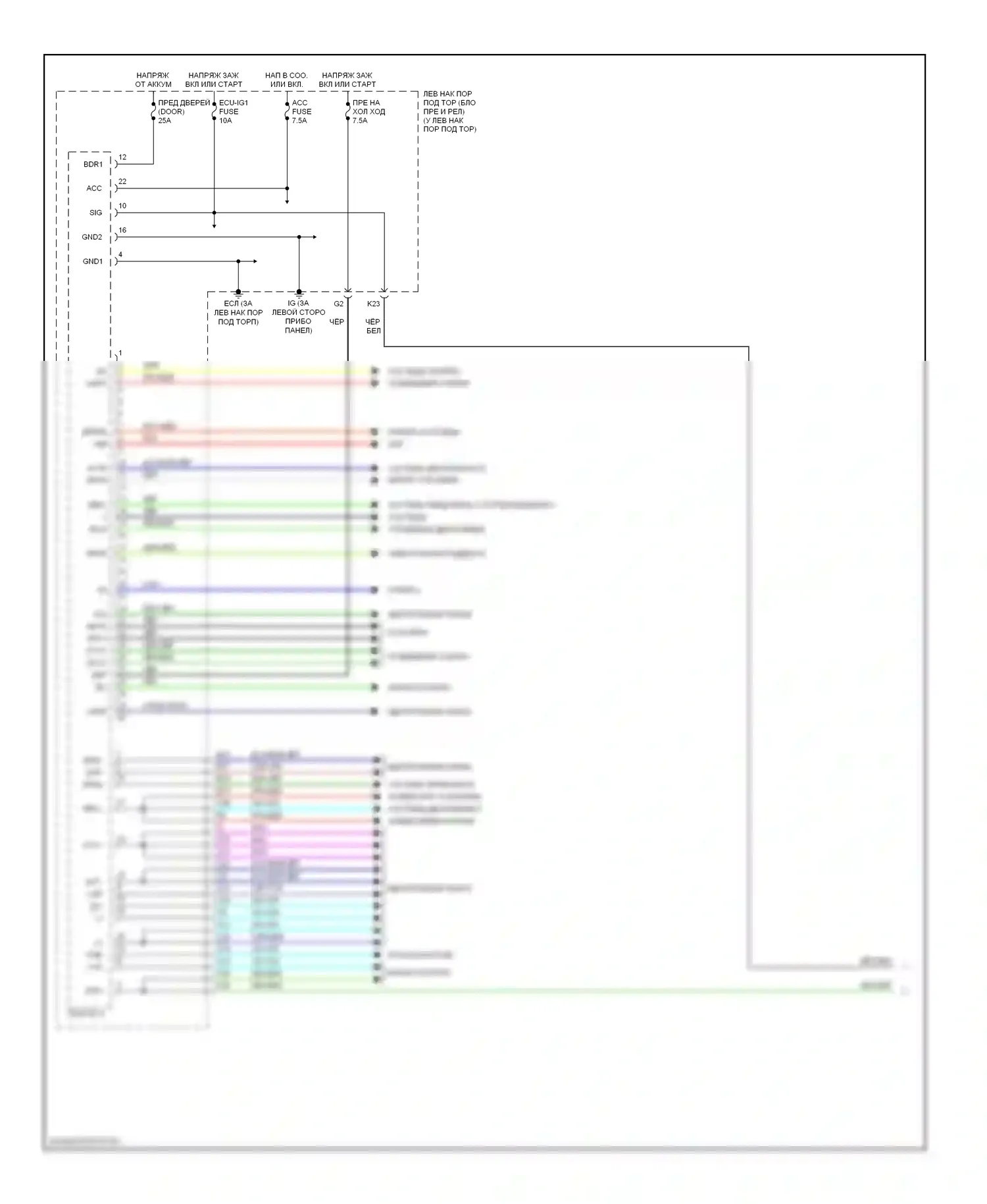 LX Lexus J100 рестайлинг (2002-2007): Электросхема блоков управления кузовом (1 из 2) 