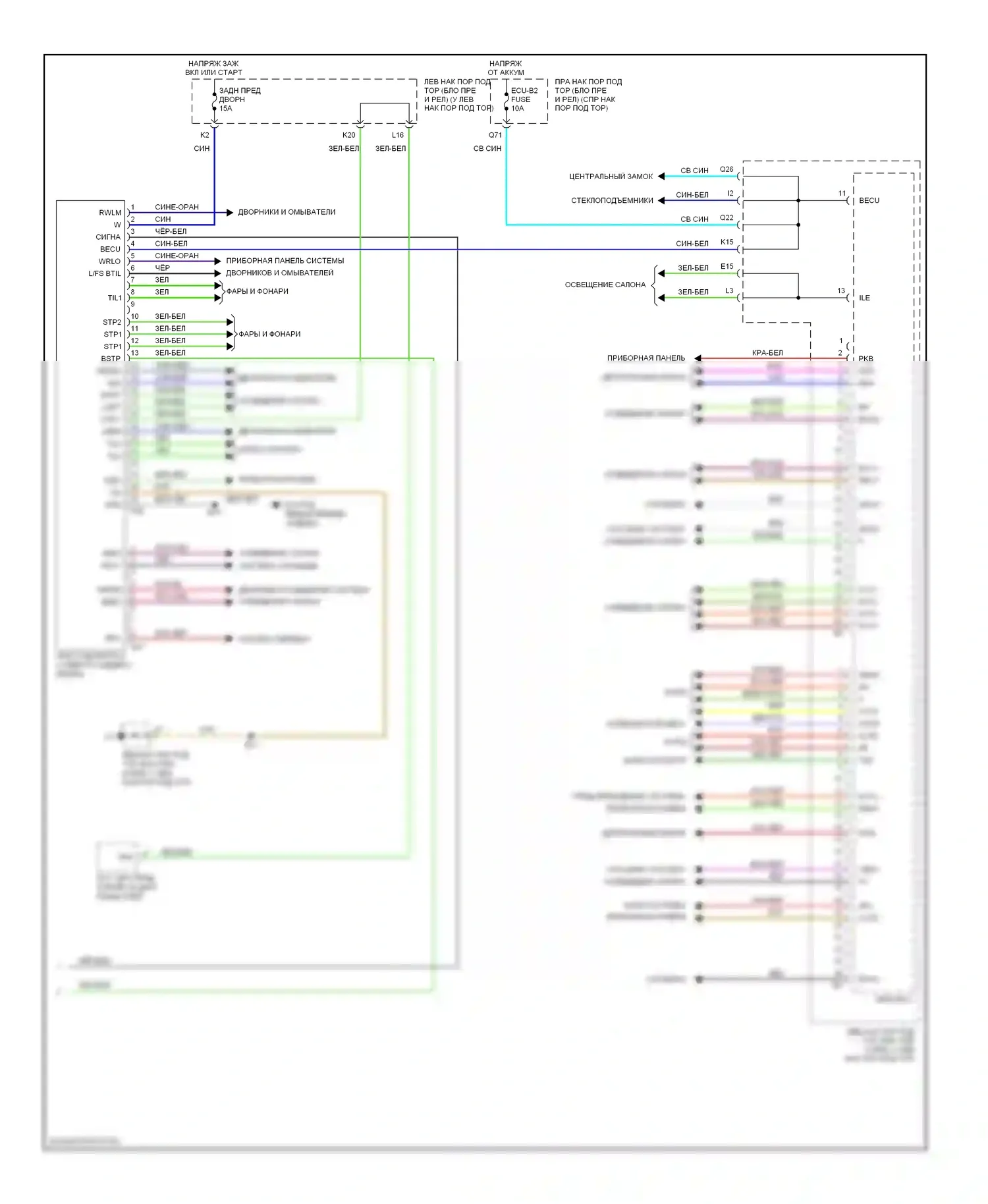 LX Lexus J100 рестайлинг (2002-2007): Электросхема блоков управления кузовом (2 из 2) 