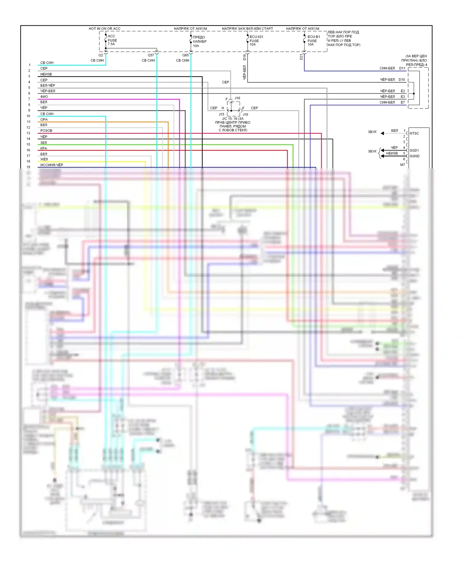 LX Lexus J100 рестайлинг (2002-2007): Электросхема навигации (2 из 2) 