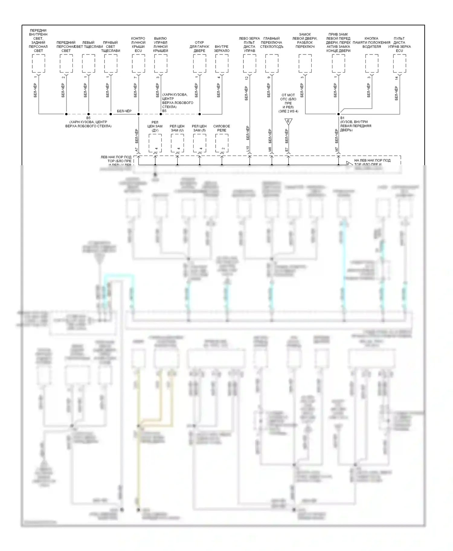 LX Lexus J100 (1998-2002): Электросхема точек подключения масс (3 из 4) 