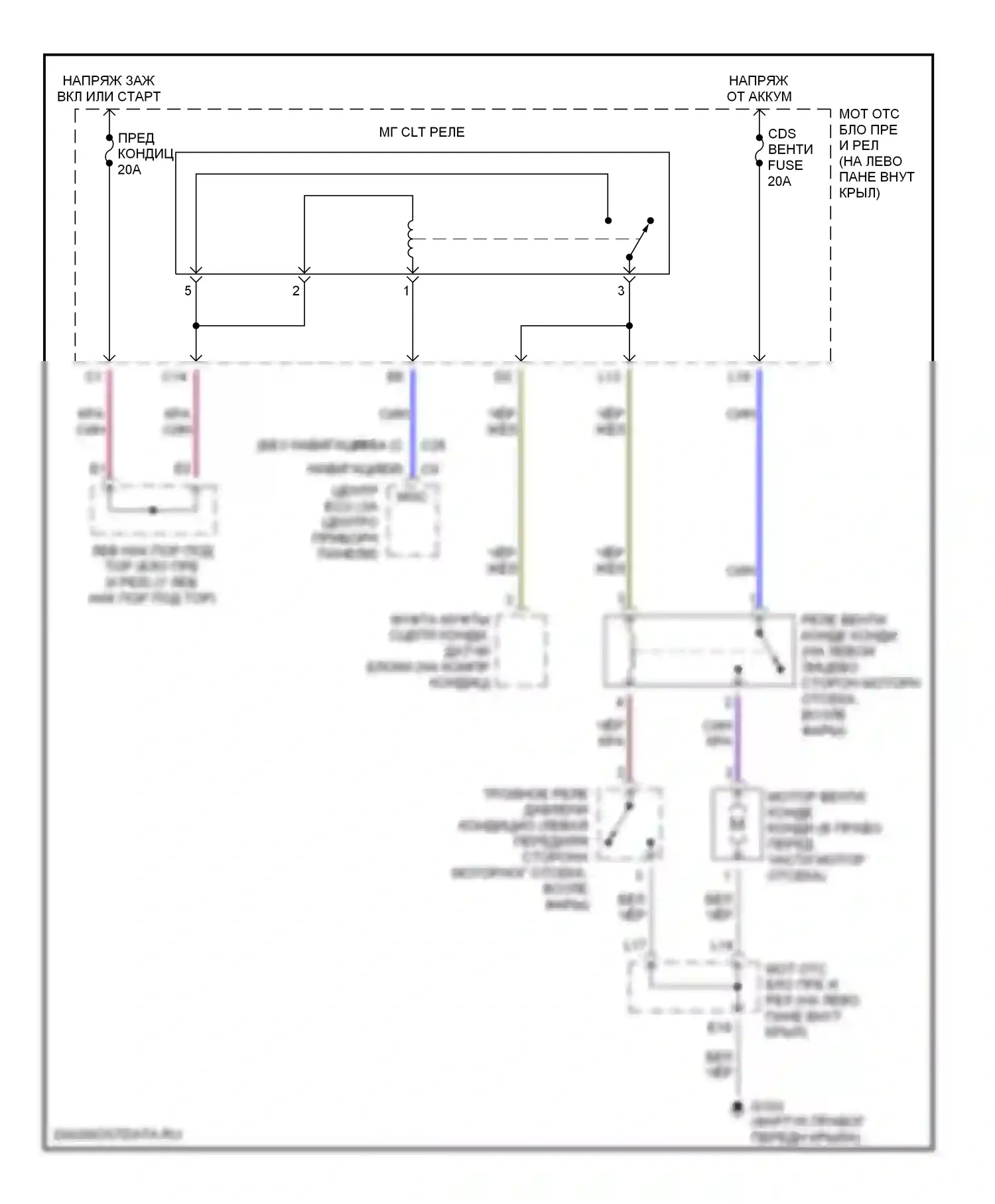 LX Lexus J100 (1998-2002): Электросхема вентилятора охлаждения 