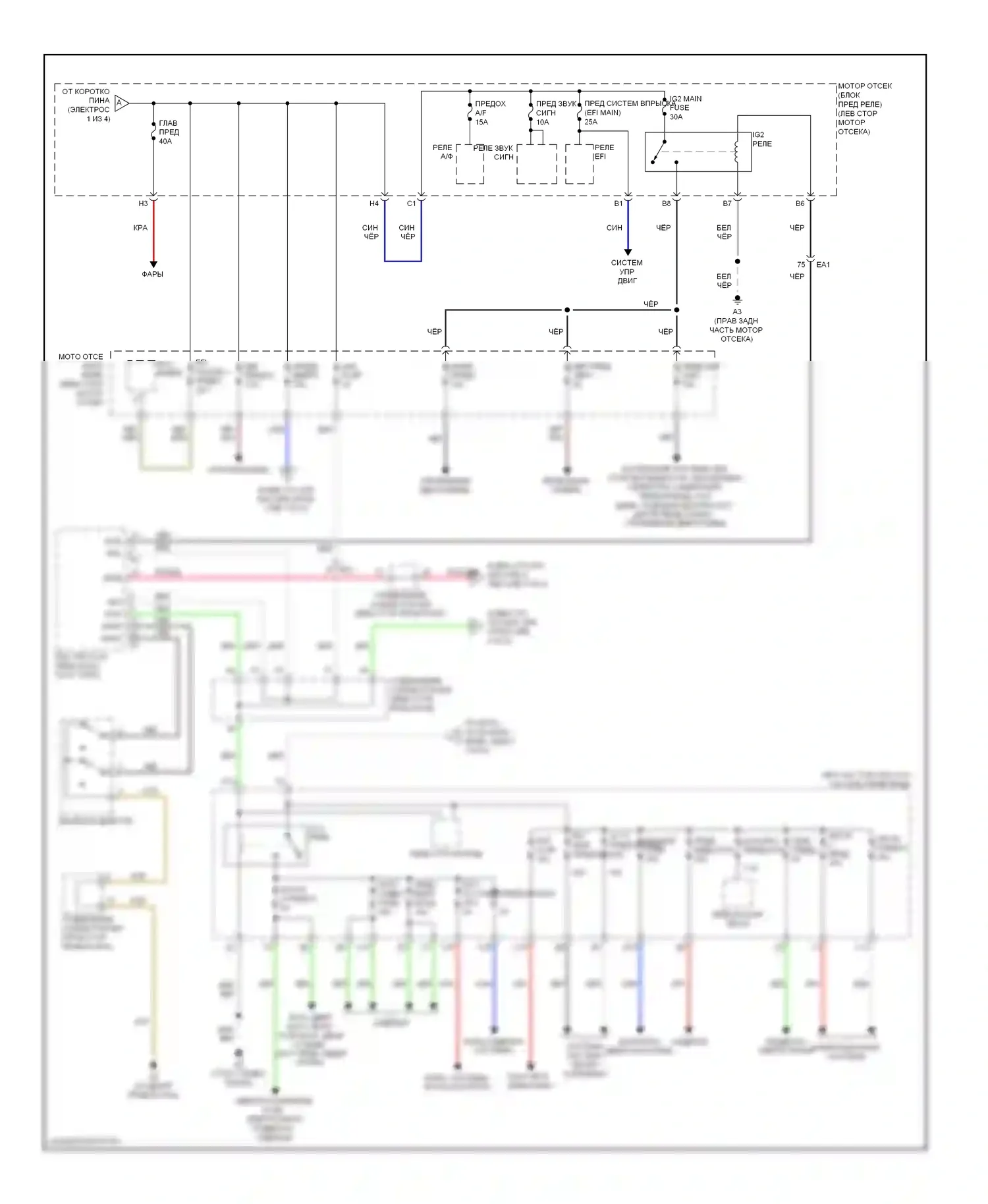 LX Lexus J200 рестайлинг (2012-2015): Электросхема блока предохранителей реле (2 из 4) 