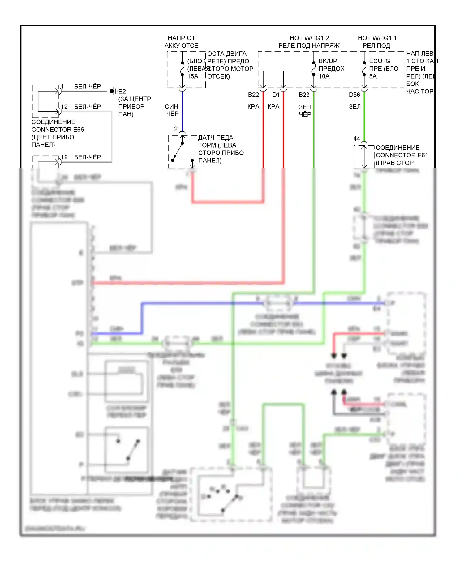LX Lexus J200 рестайлинг (2012-2015): Электросхема блокировки селектора 