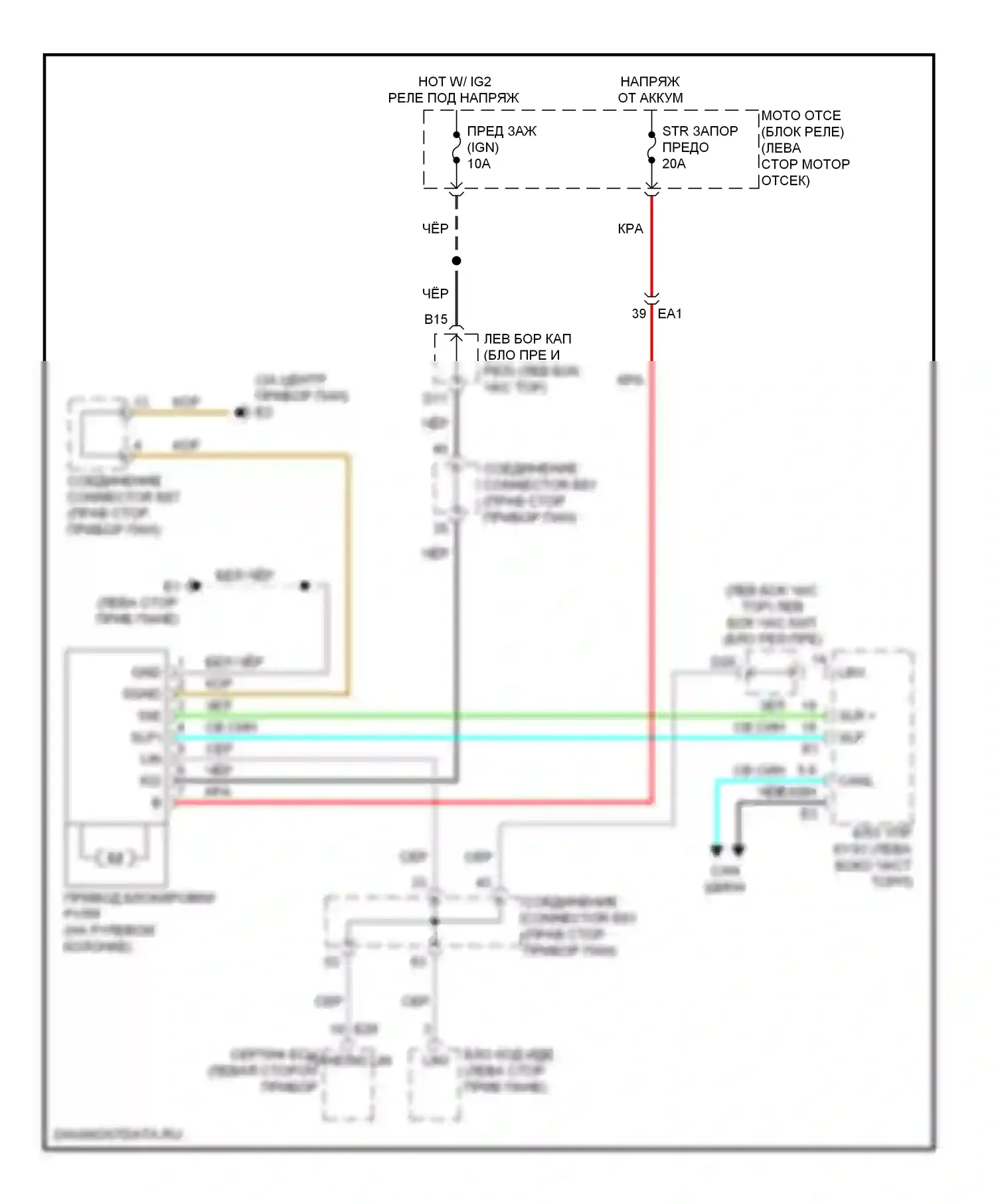LX Lexus J200 рестайлинг (2012-2015): Электросхема рулевой колонки 