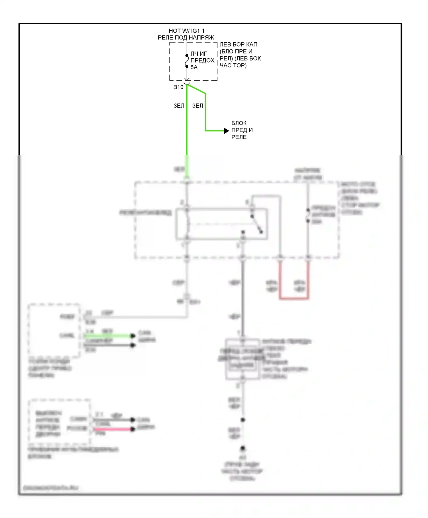 LX Lexus J200 рестайлинг (2012-2015): Электросхема переднего антиобледенителя 