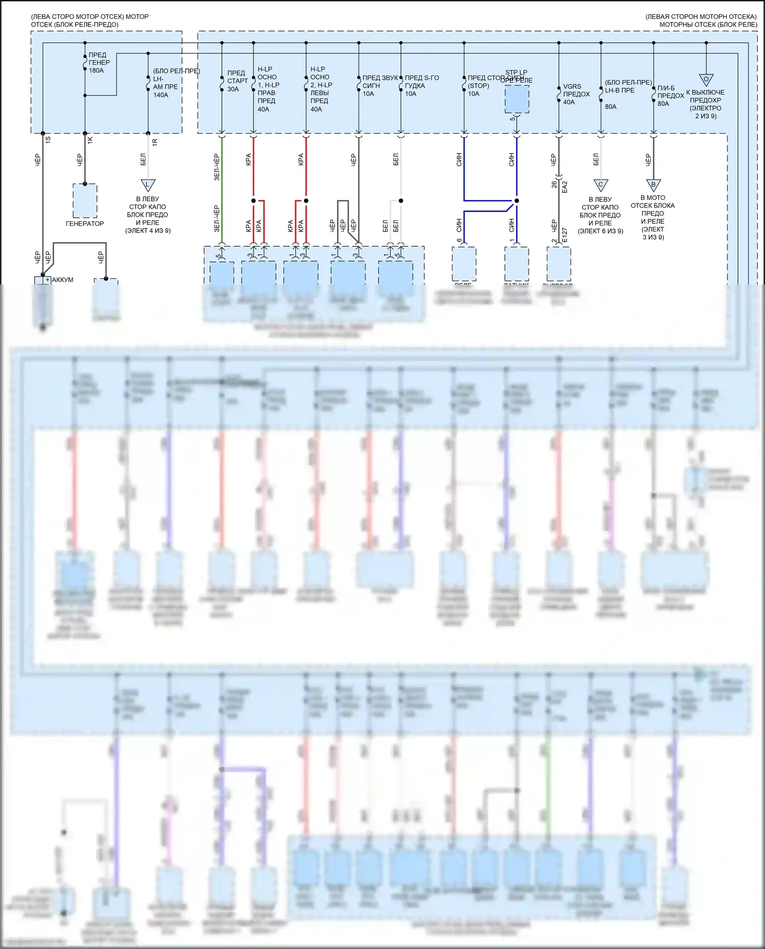 LX Lexus J200 рестайлинг 2 (2015-2023): Электросхема блока предохранителей реле (1 из 9) 