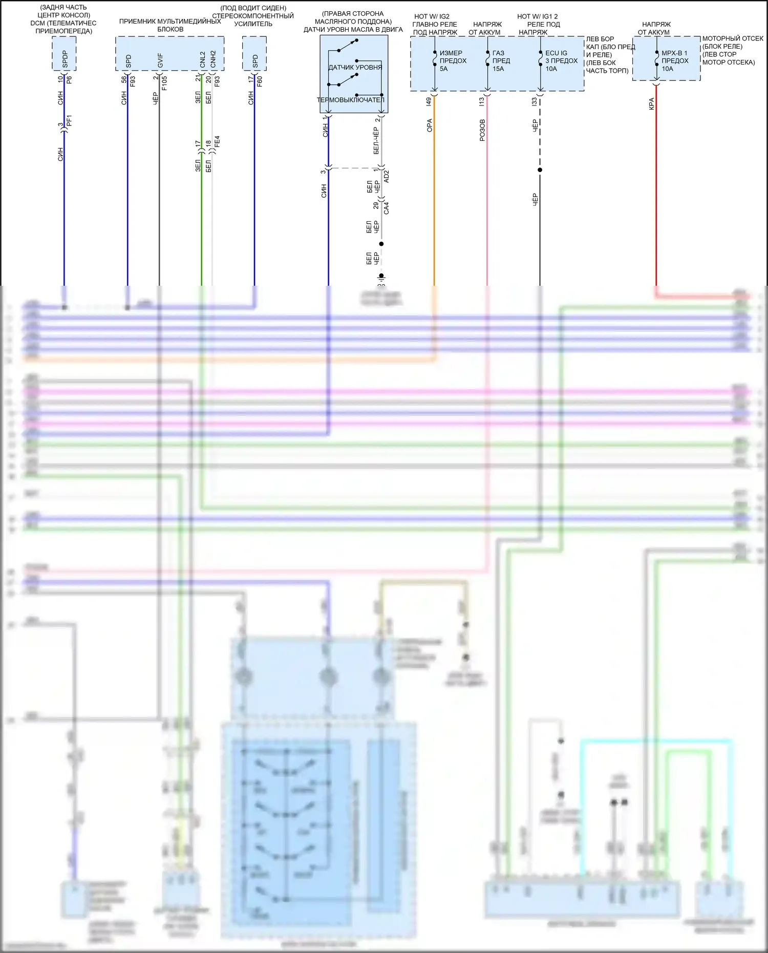 LX Lexus J200 рестайлинг 2 (2015-2023): Электросхема приборной панели (2 из 3) 