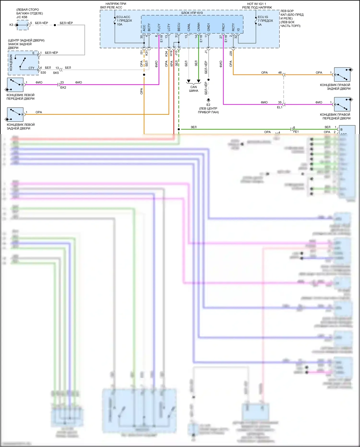 LX Lexus J200 рестайлинг 2 (2015-2023): Электросхема приборной панели (3 из 3) 