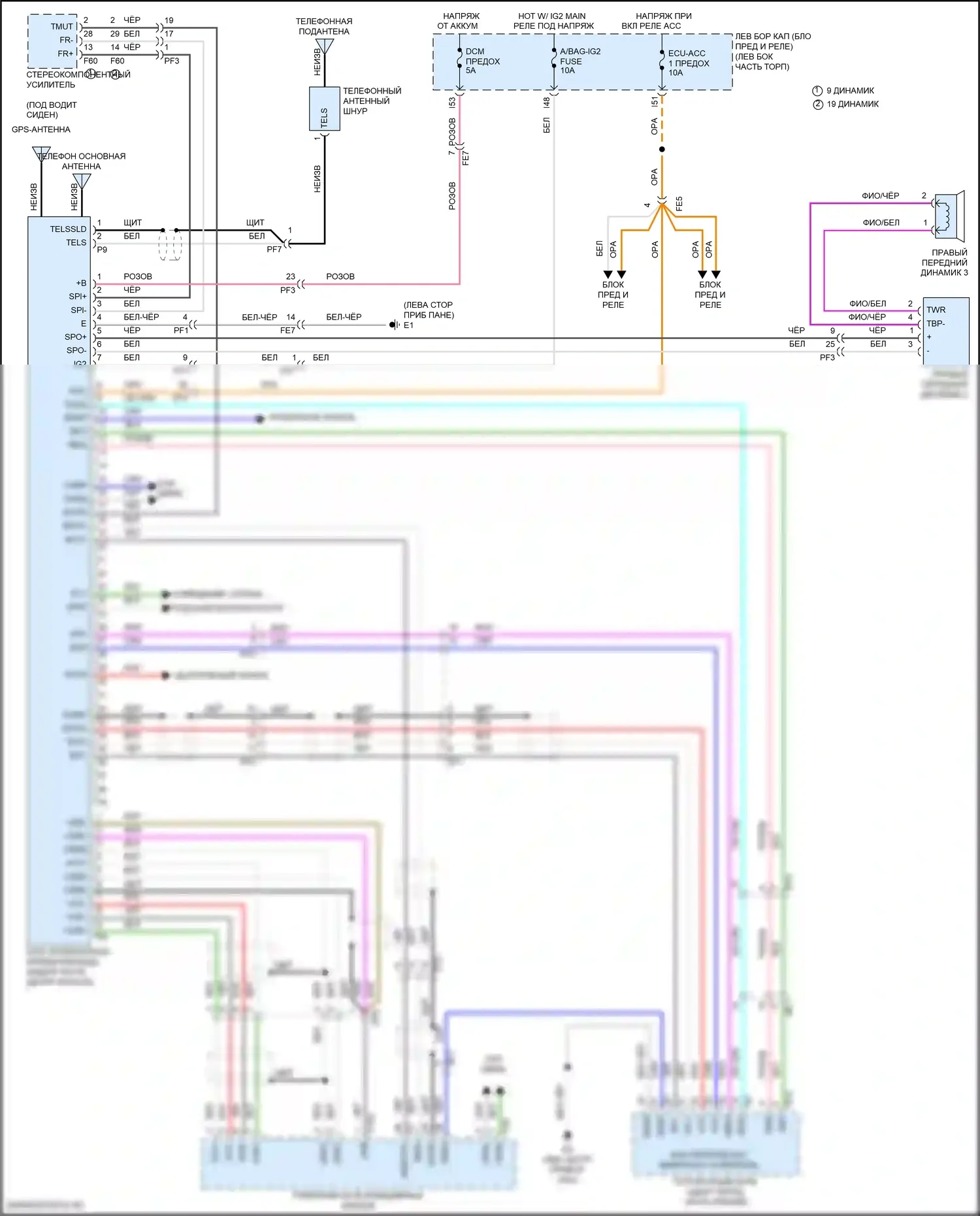 LX Lexus J200 рестайлинг 2 (2015-2023): Электросхема телематики 
