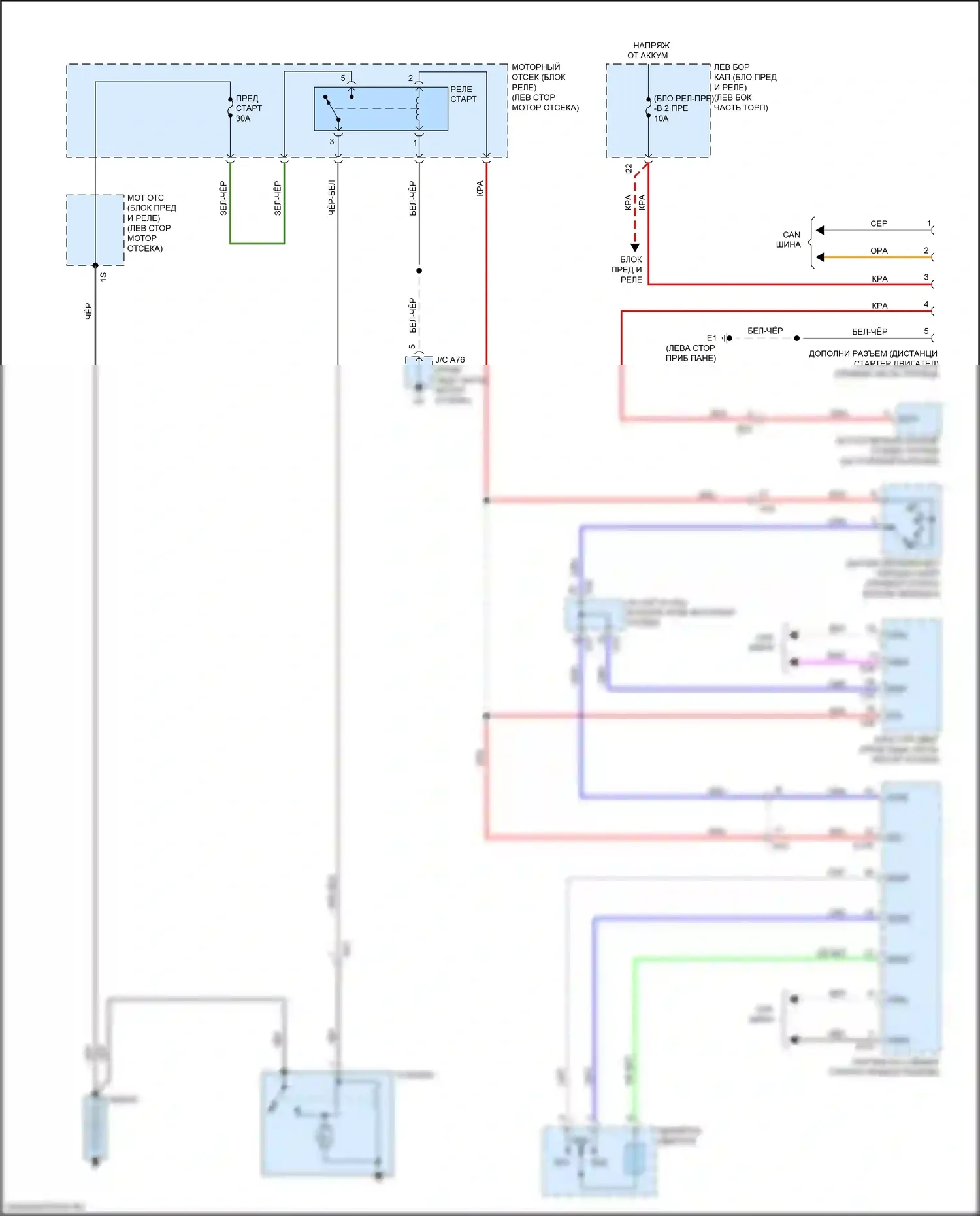 LX Lexus J200 рестайлинг 2 (2015-2023): Электросхема стартера 