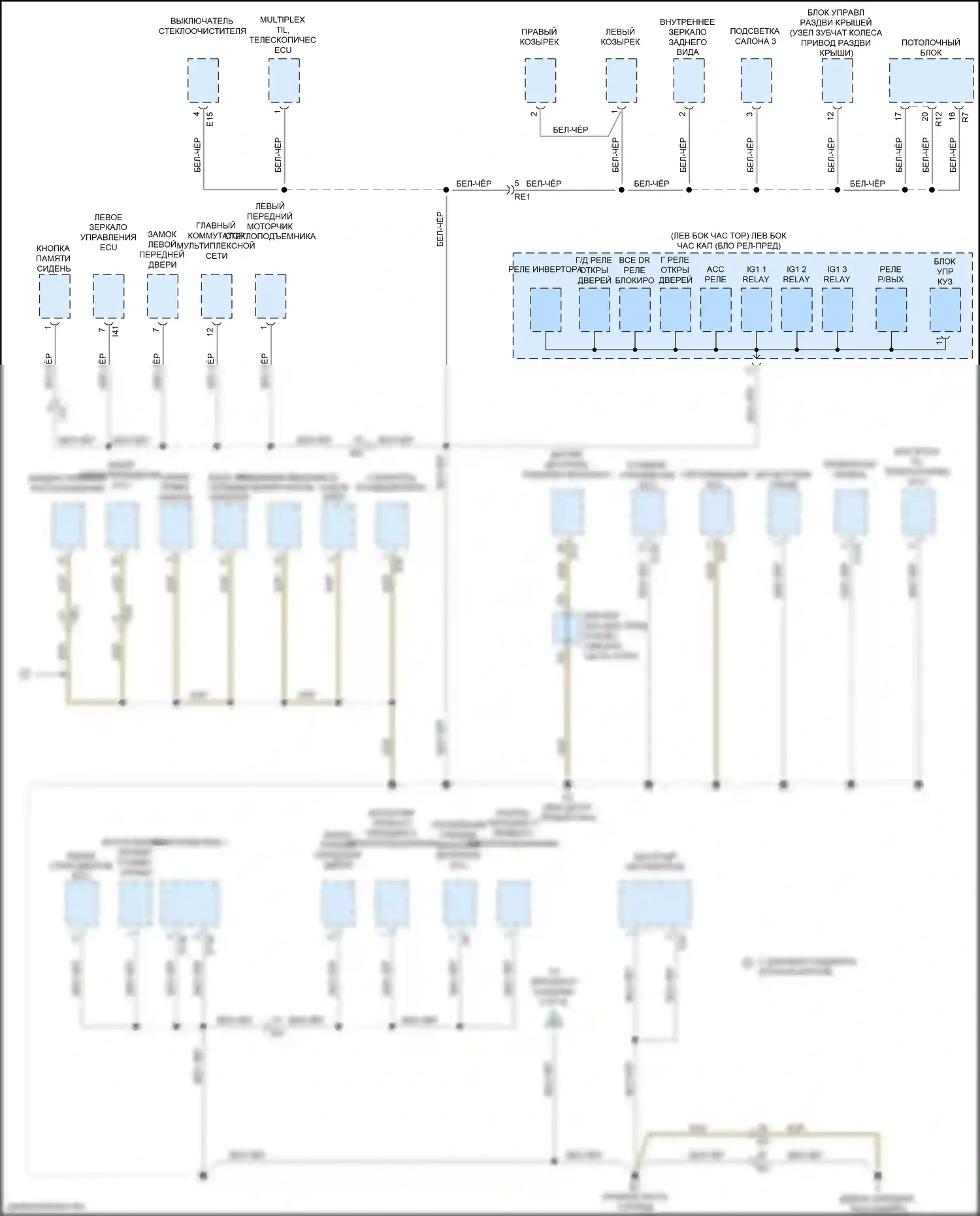 LX Lexus J200 рестайлинг 2 (2015-2023): Электросхема разводки массы (2 из 6) 
