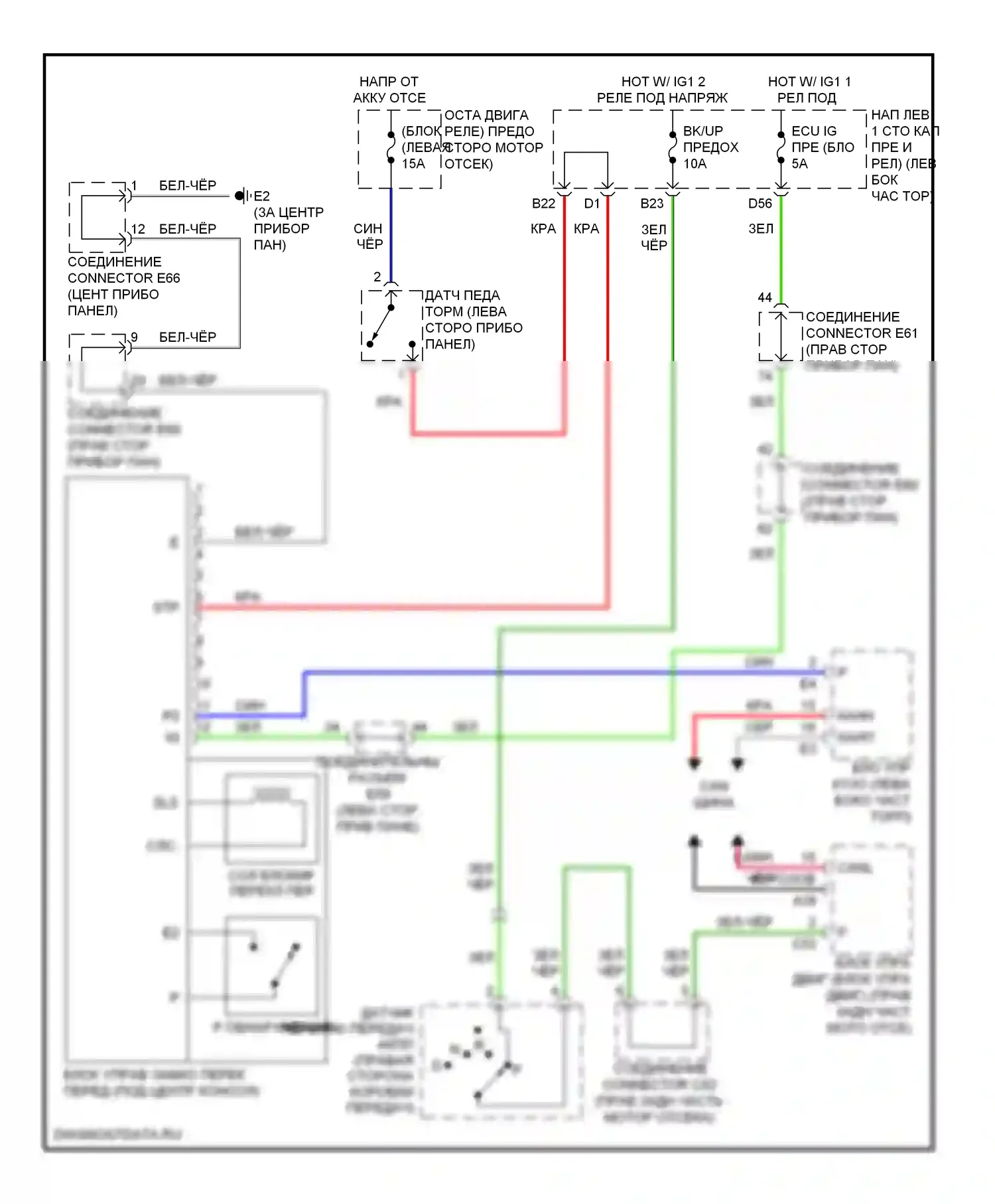 LX Lexus J200 (2007-2012): Электросхема блокировки селектора 