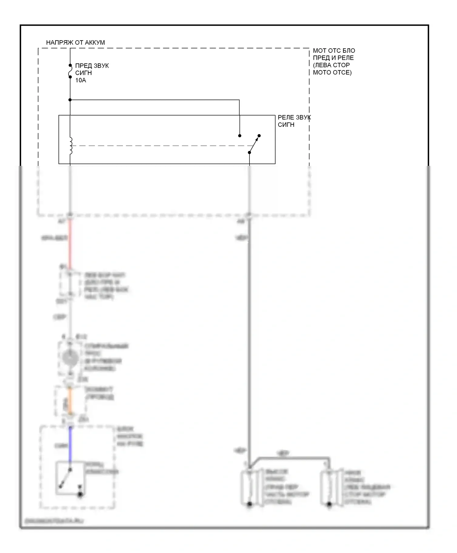 LX Lexus J200 (2007-2012): Электросхема клаксона 