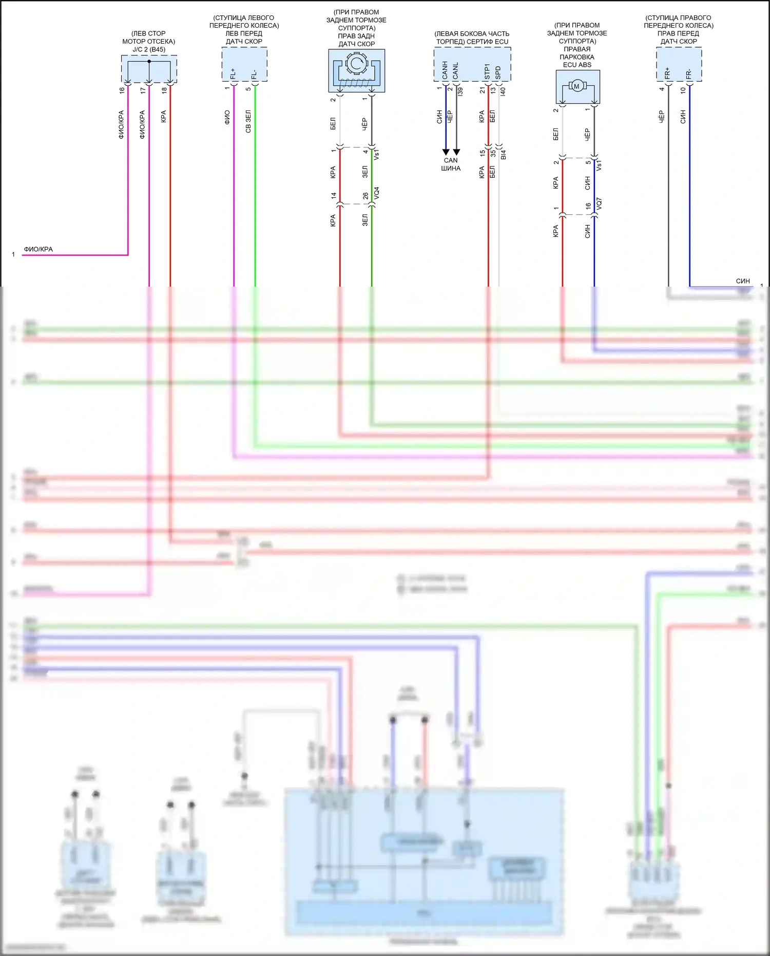 LX Lexus J300 (2021-2024): Антиблокировочная система abs электросхема (3 из 4) 
