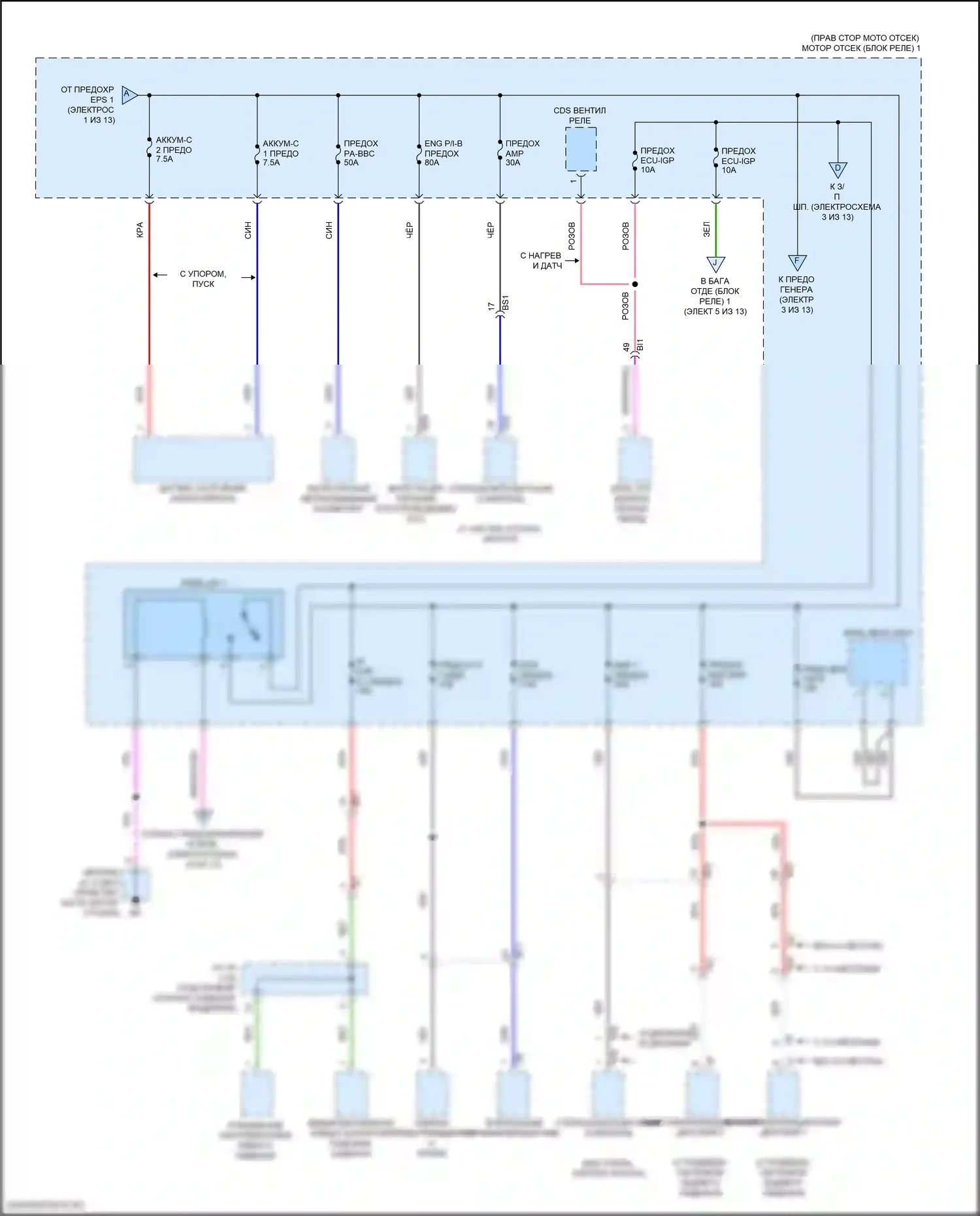 LX Lexus J300 (2021-2024): Электросхема блока предохранителей реле (2 из 13) 