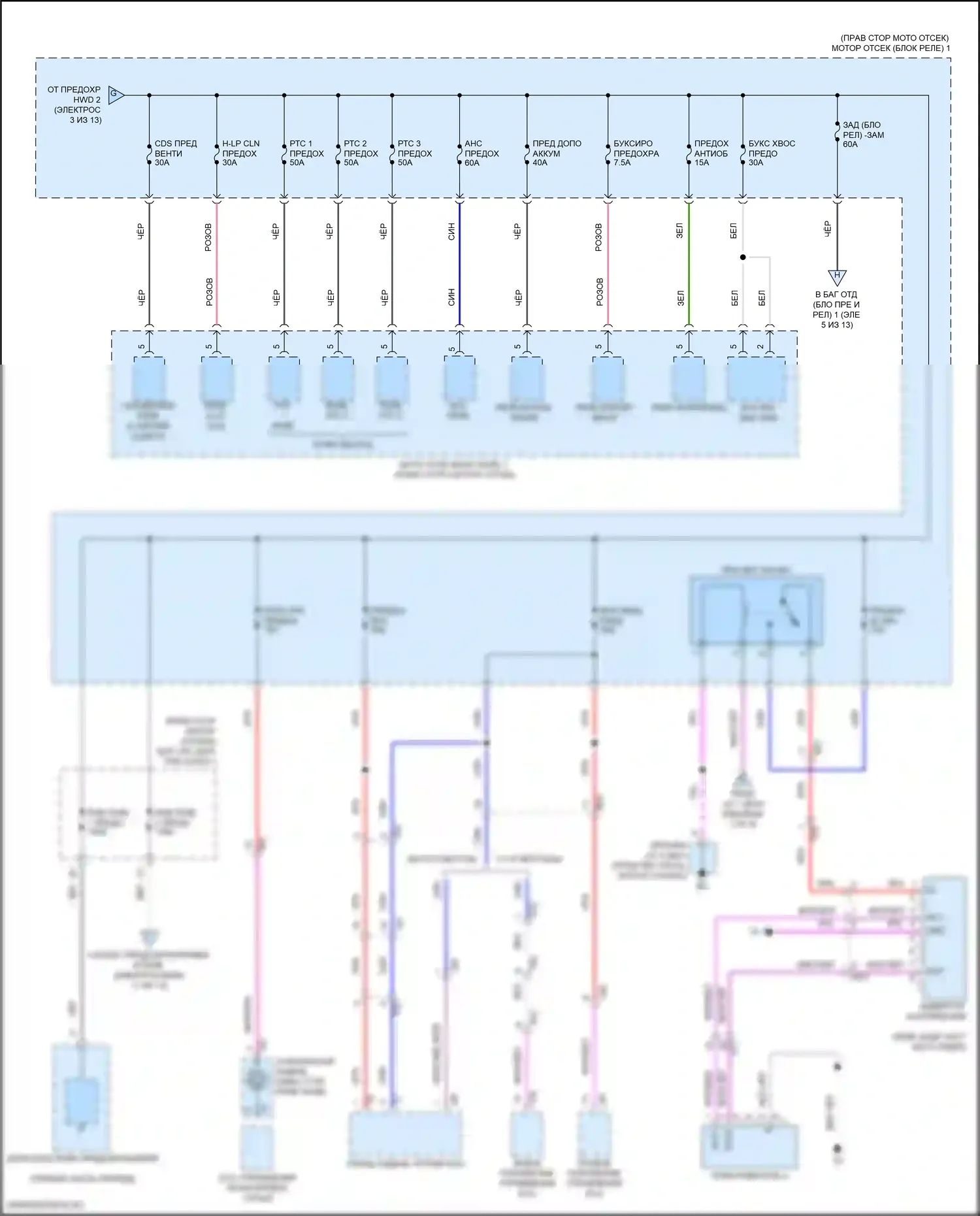 LX Lexus J300 (2021-2024): Электросхема блока предохранителей реле (4 из 13) 