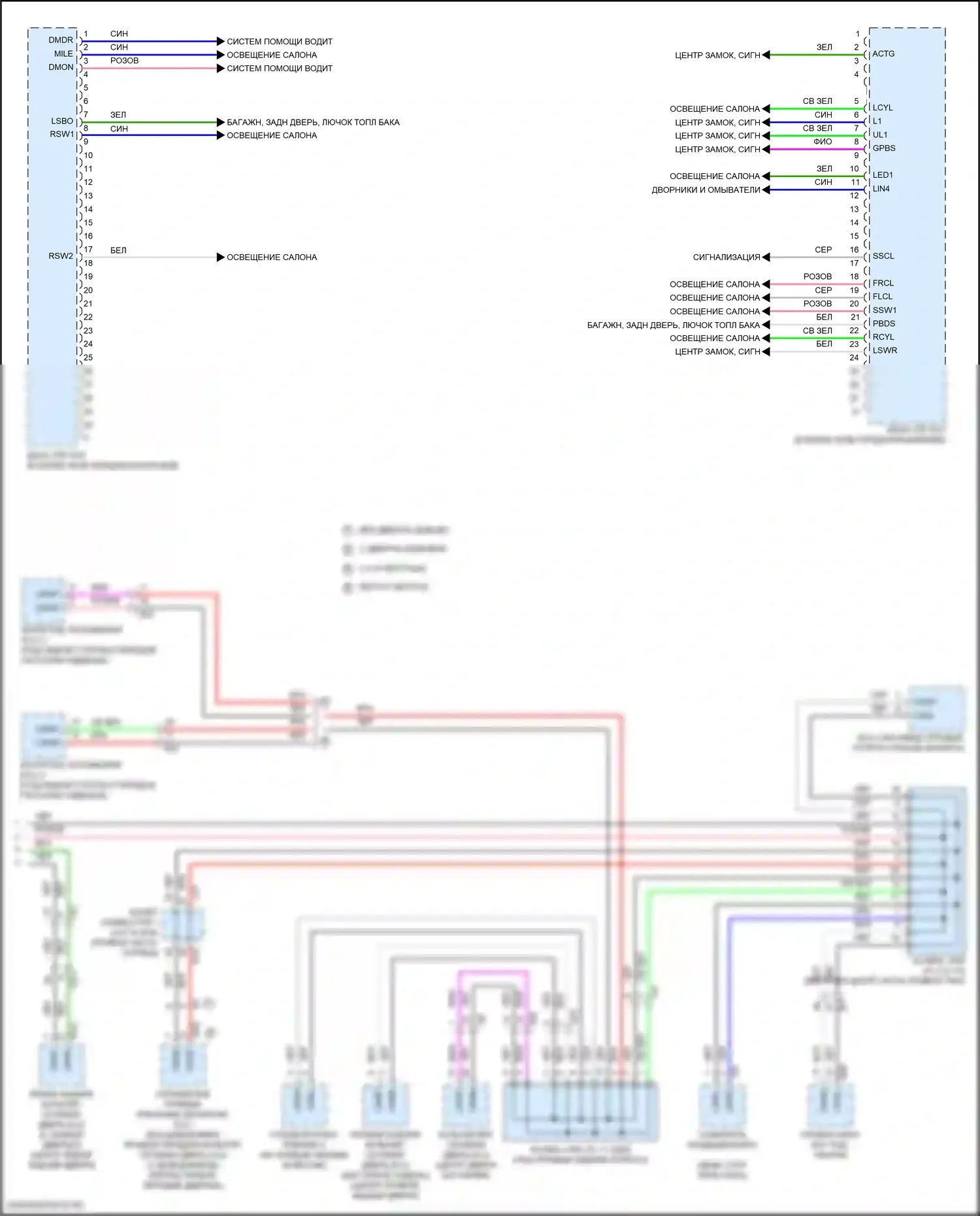 LX Lexus J300 (2021-2024): Электросхема эбу кузова (2 из 2) 