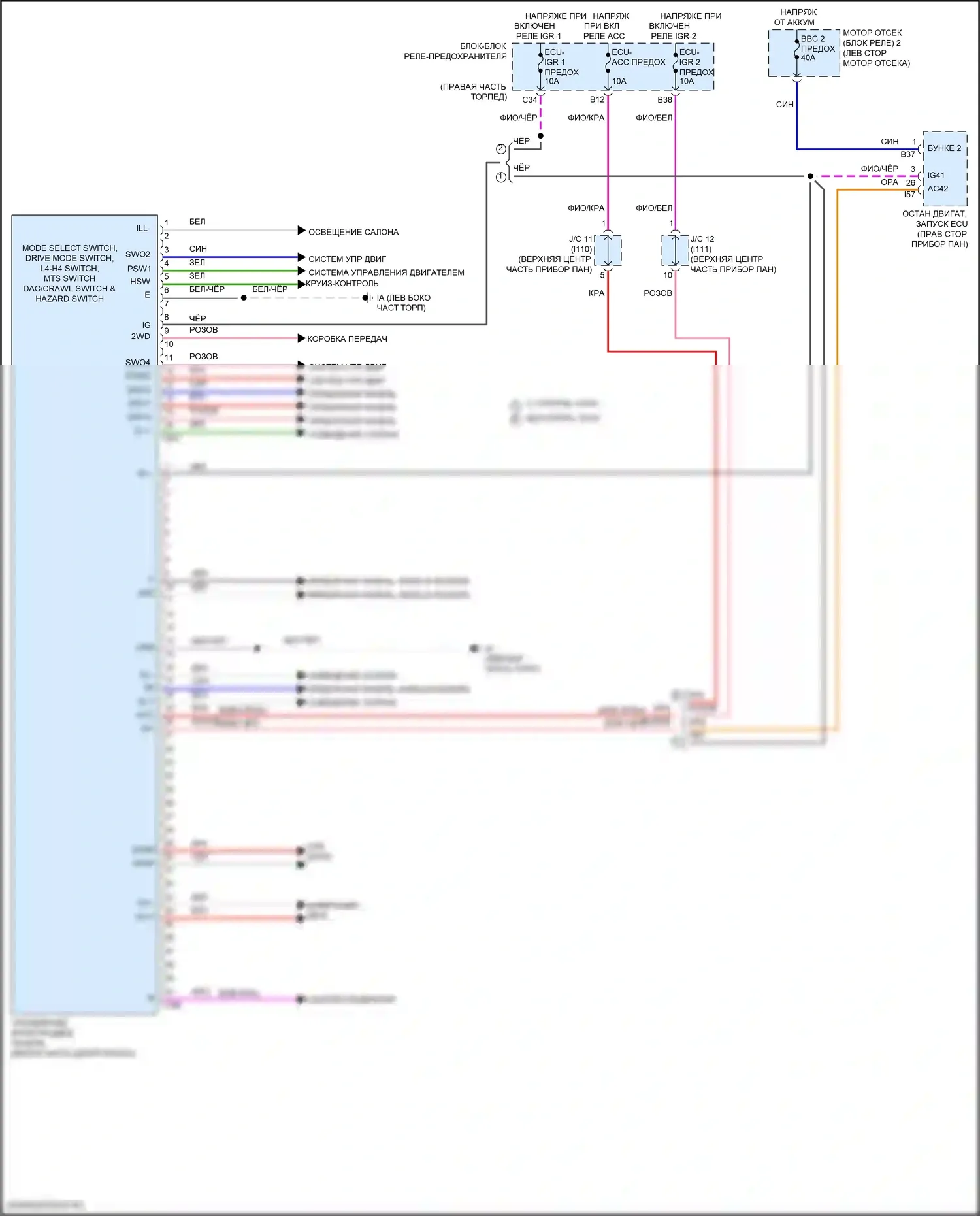 LX Lexus J300 (2021-2024): Электросхема управления интеграцией и панели 
