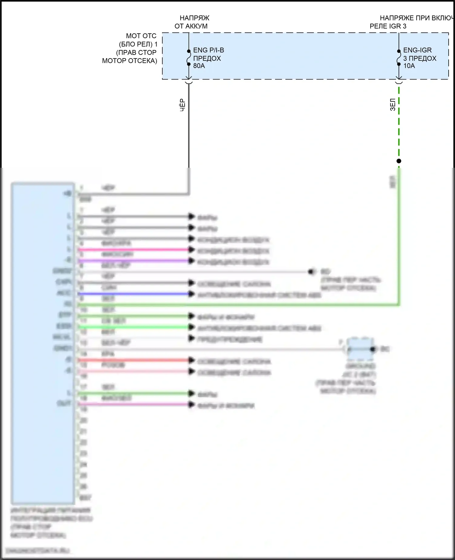 LX Lexus J300 (2021-2024): Полупроводниковая интеграция питания ecu электросхема 