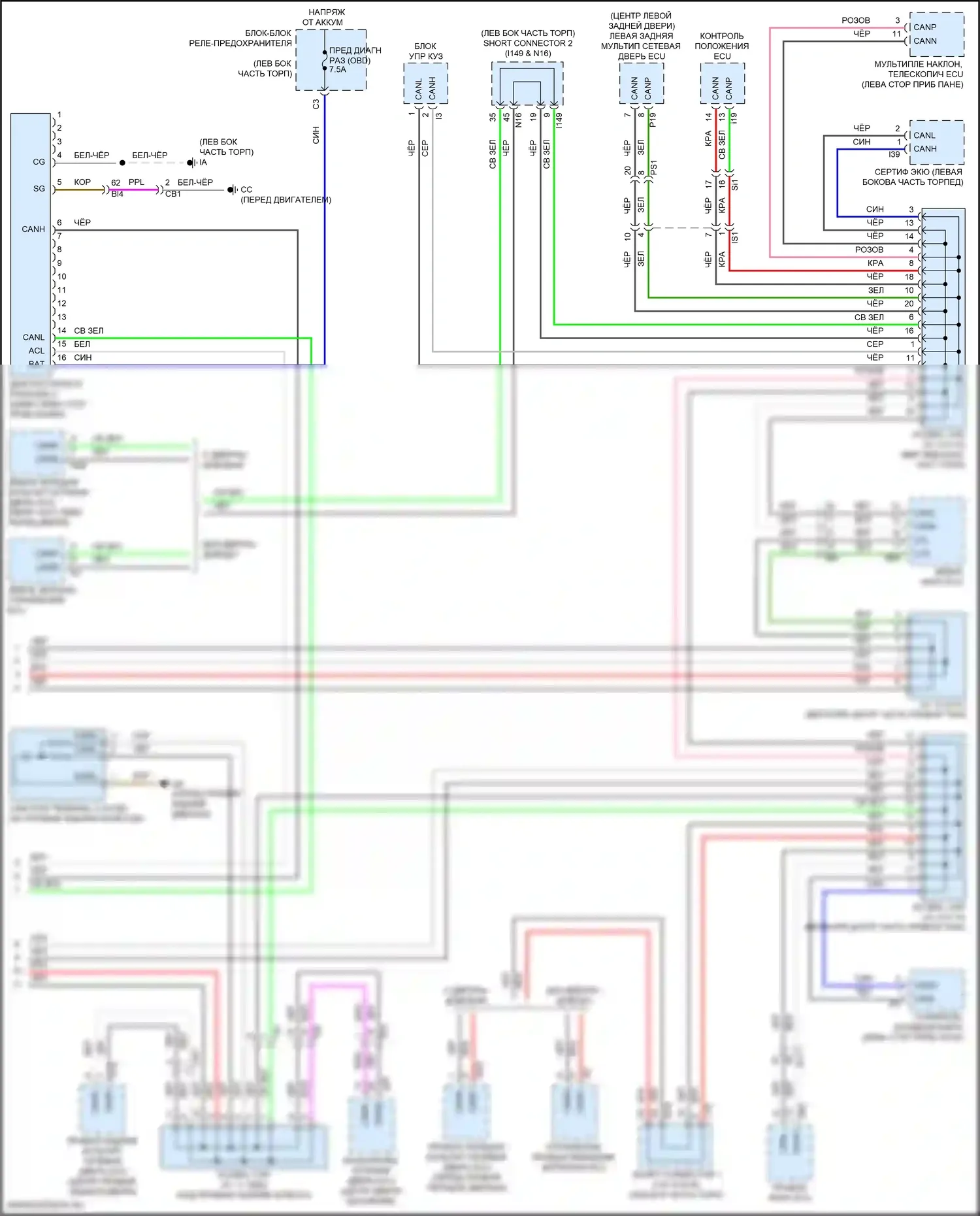 LX Lexus J300 (2021-2024): Can шина электросхема (5 из 5) 