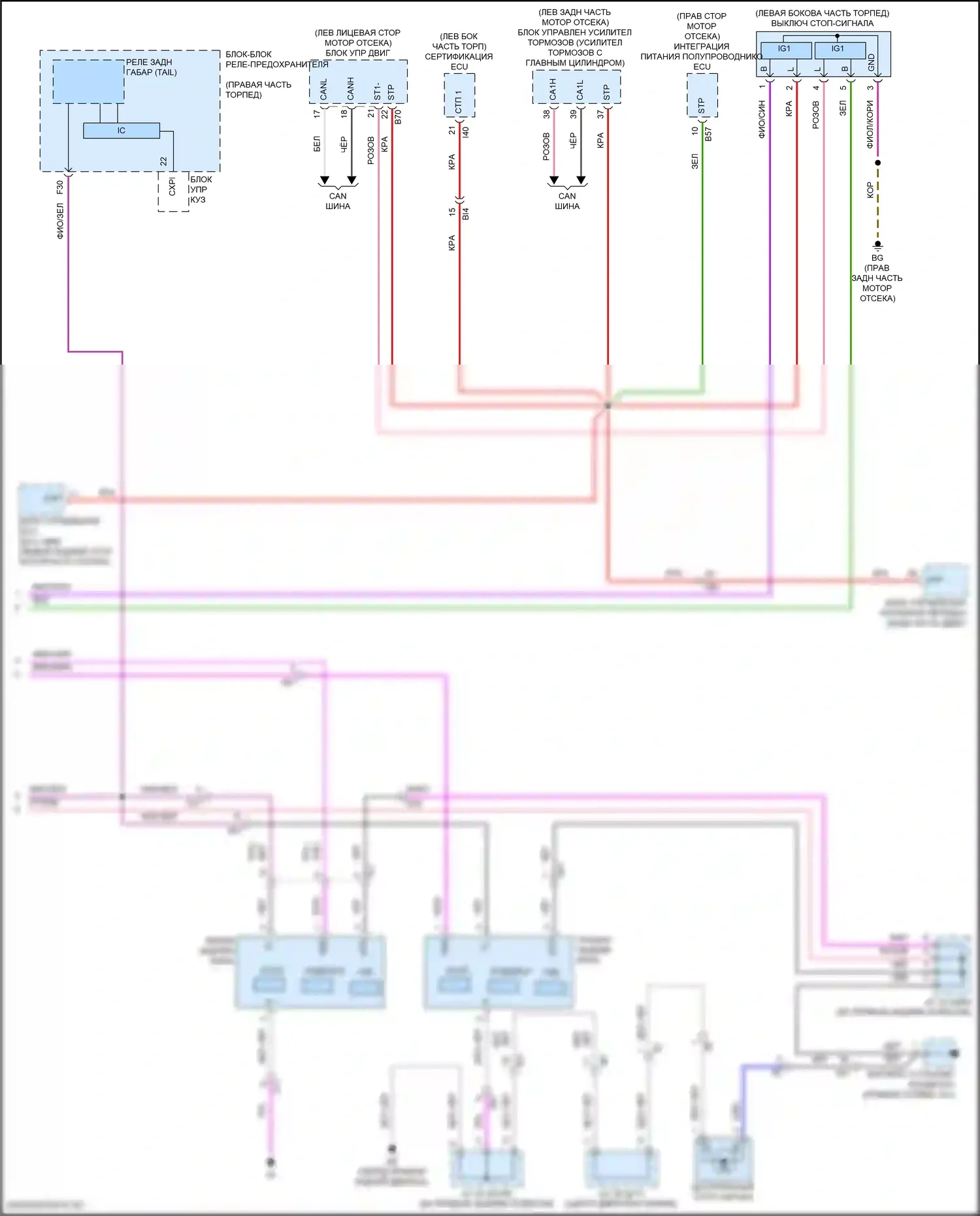 LX Lexus J300 (2021-2024): Электросхема фар и фонарей (4 из 4) 