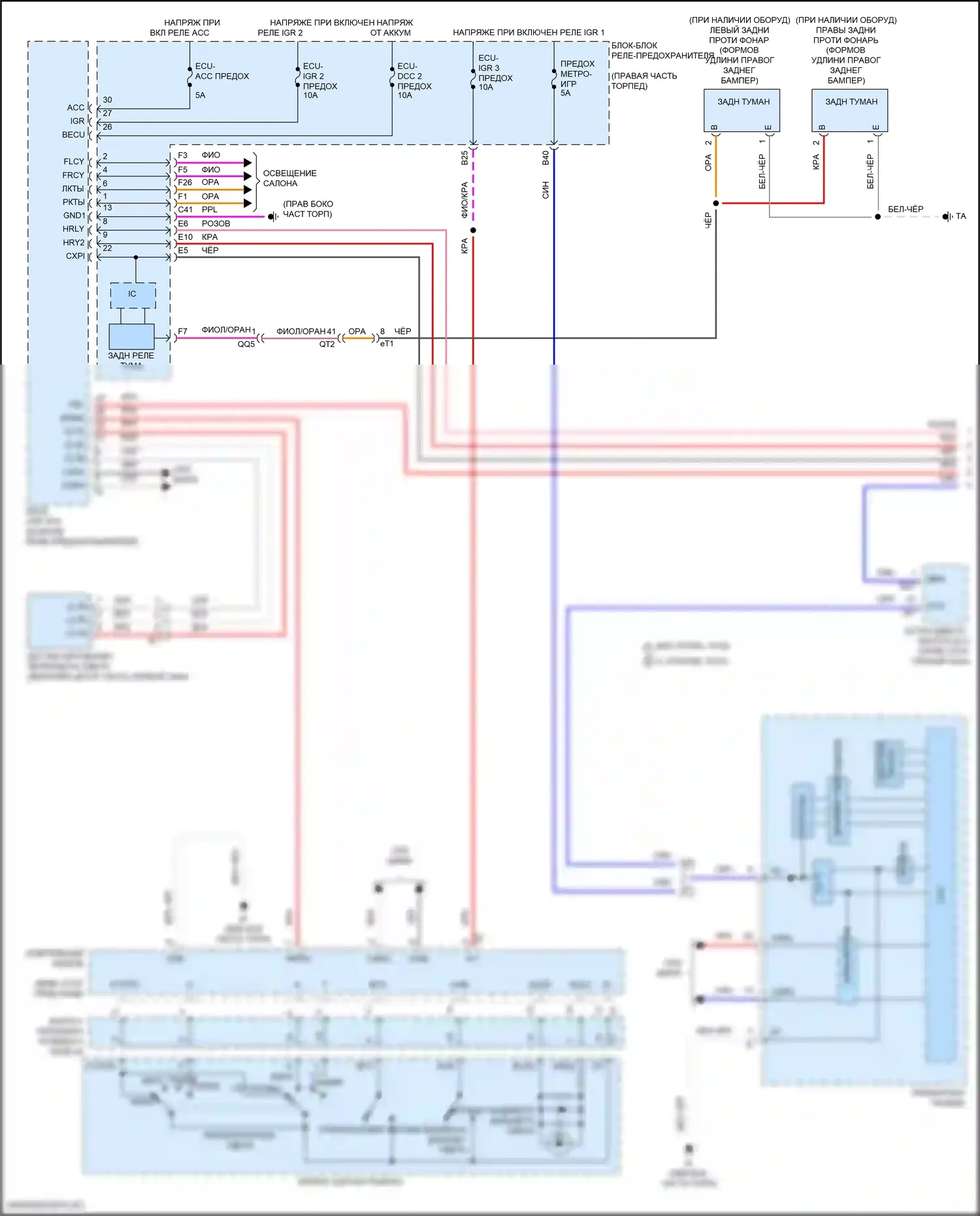 LX Lexus J300 (2021-2024): Электросхема фар (1 из 2) 