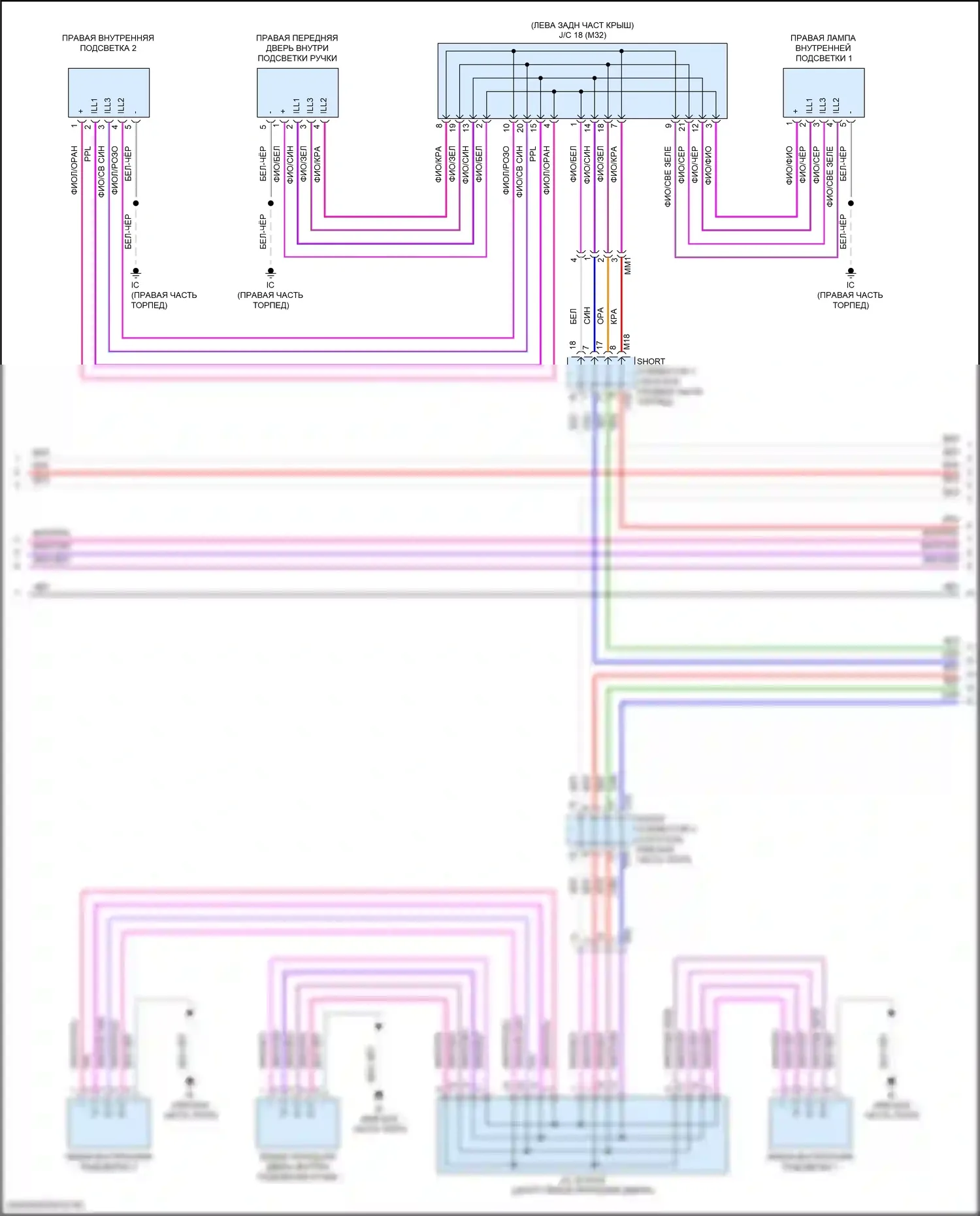 LX Lexus J300 (2021-2024): Электросхема освещения салона (5 из 6) 